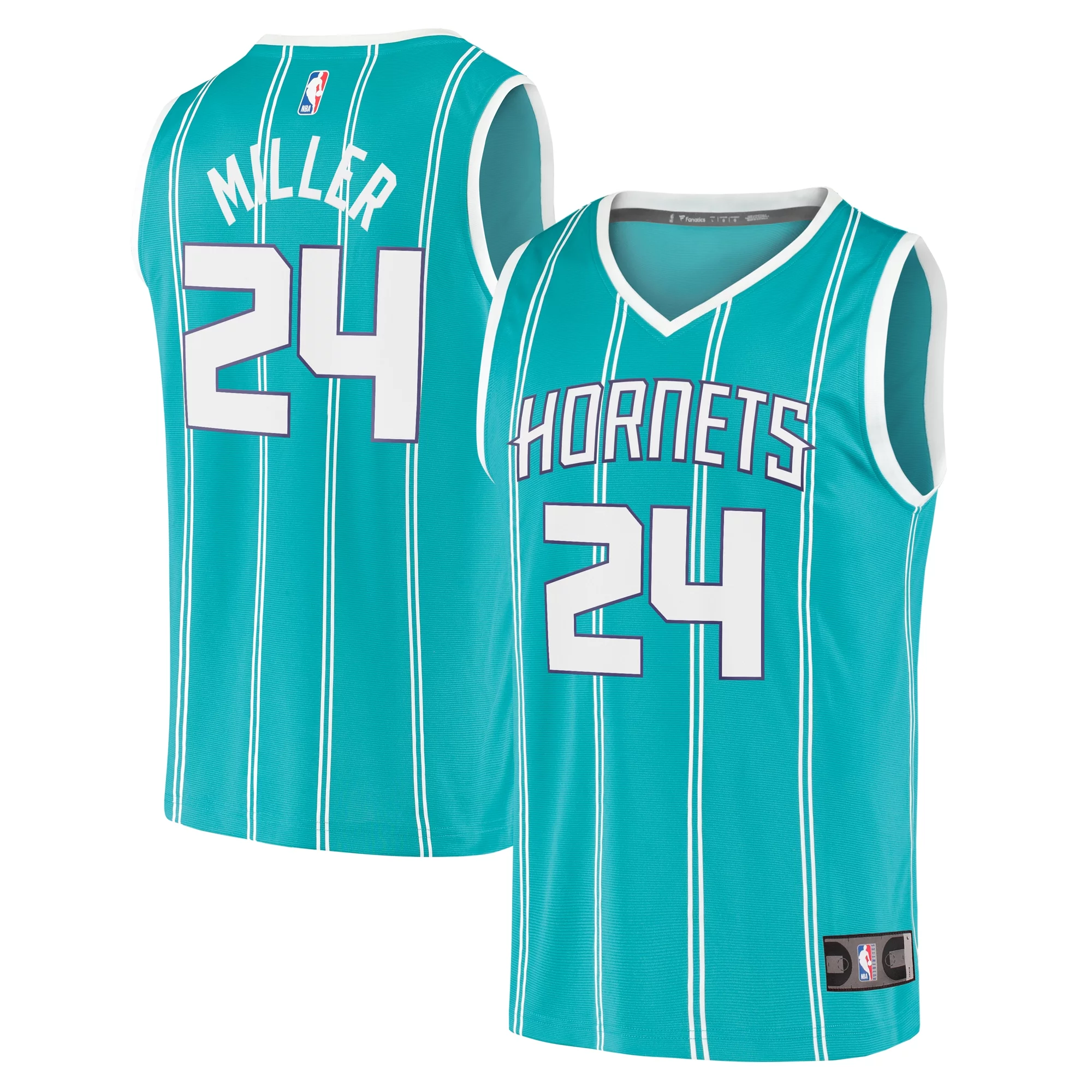 Men's Fanatics Brandon Miller Teal Charlotte Hornets  Fast Break Replica Jersey - Icon Edition
