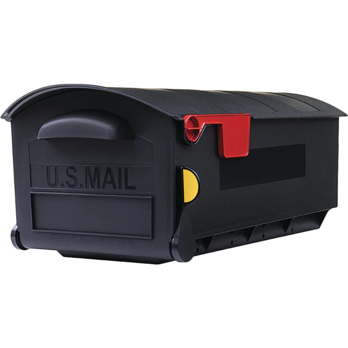 1 PK, Gibraltar Patriot Black Plastic Large Post Mount Mailbox