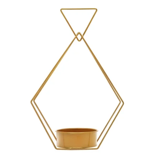 10 PCS Gold Diamond Shape Metal Flower Vases Tabletop Wedding Centerpieces Stand