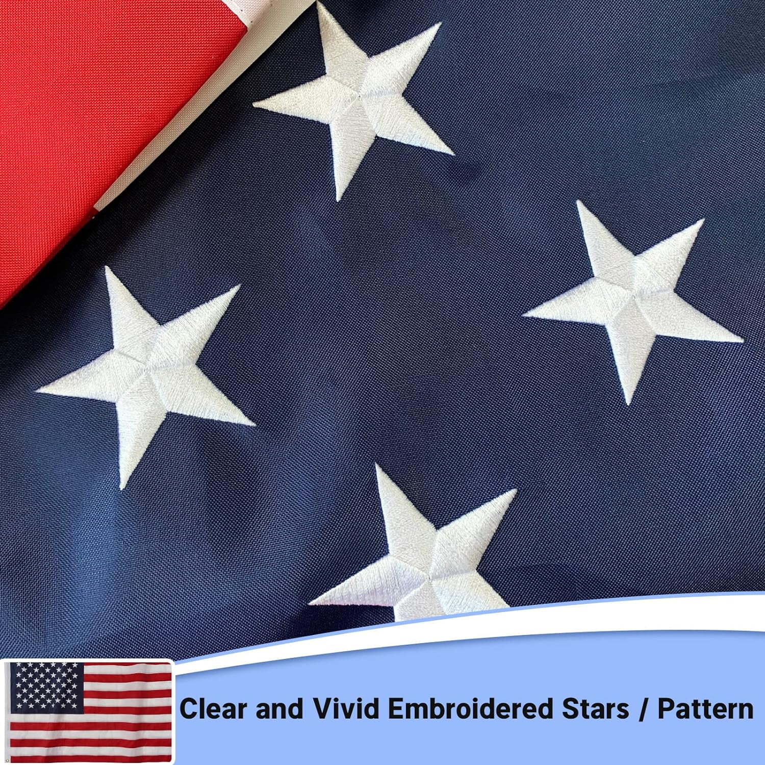 FLAGWIN 4x6 ft American Flag Outdoor, US Flags Heavy Duty Polyester Longest Lasting, Embroidered Stars Sewn Stripes with 2 Brass Grommets United States Flag, Premium USA Flag Banner 4x6 Foot