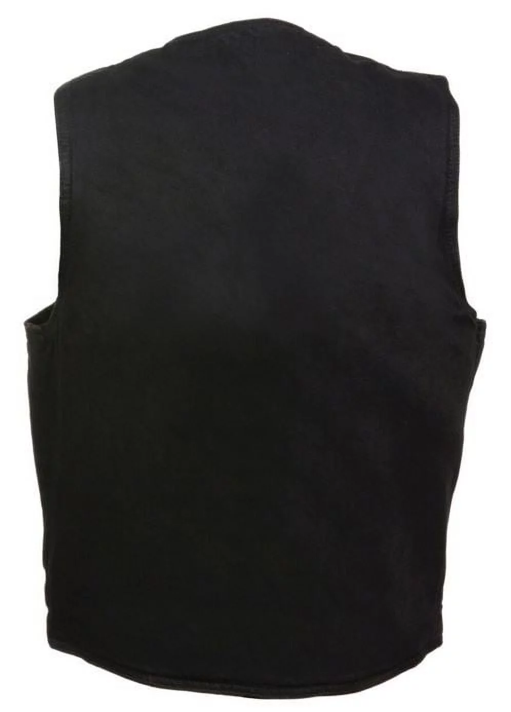 Milwaukee Leather Men's Classic Snap Front Denim Biker Vest  Black