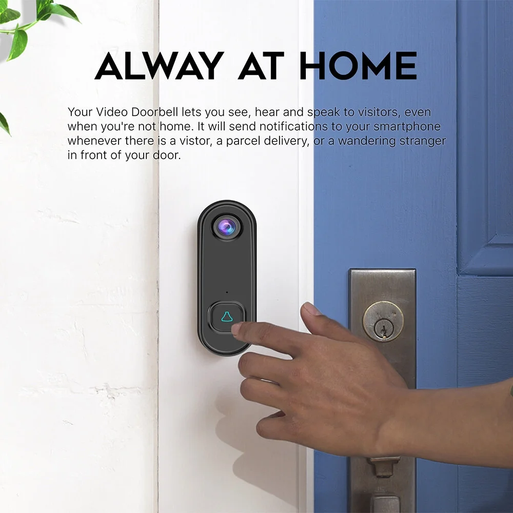 Leyfeng Wireless Video Doorbell Two-way Audio 1080P Video PIR Motion Detection Night Viewing IP55