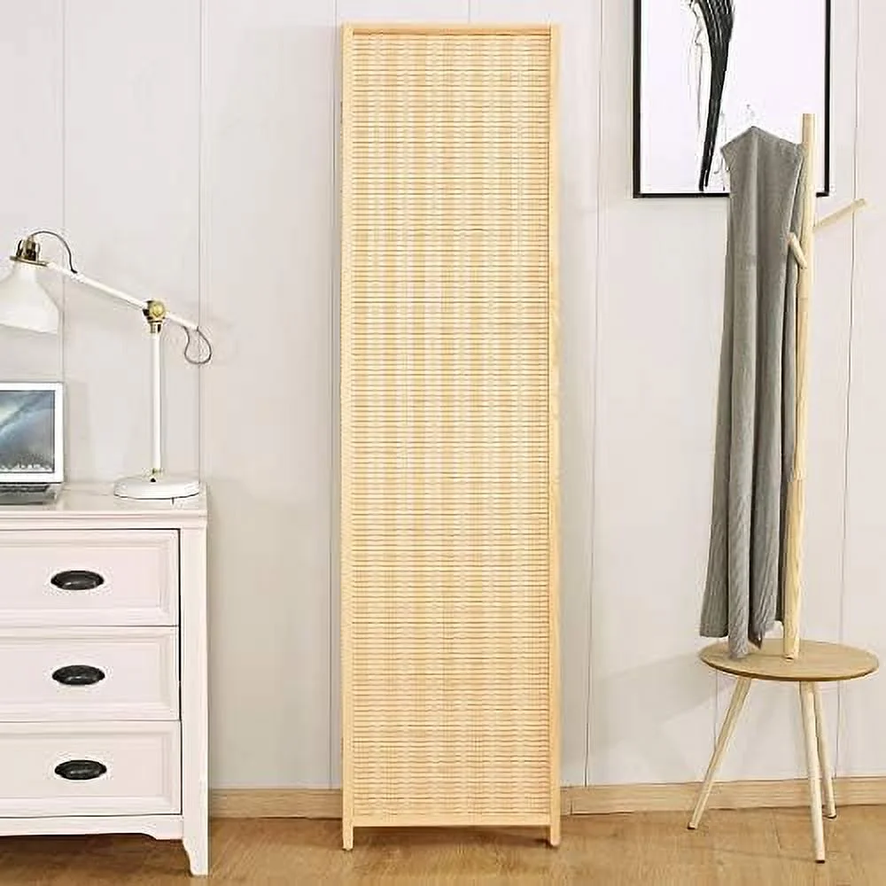 JYHOME Room Divider Privacy Screen with Natural  4-Panel 5-Panel 6-Panel Folding Privacy Screens Freestanding Room Divider
