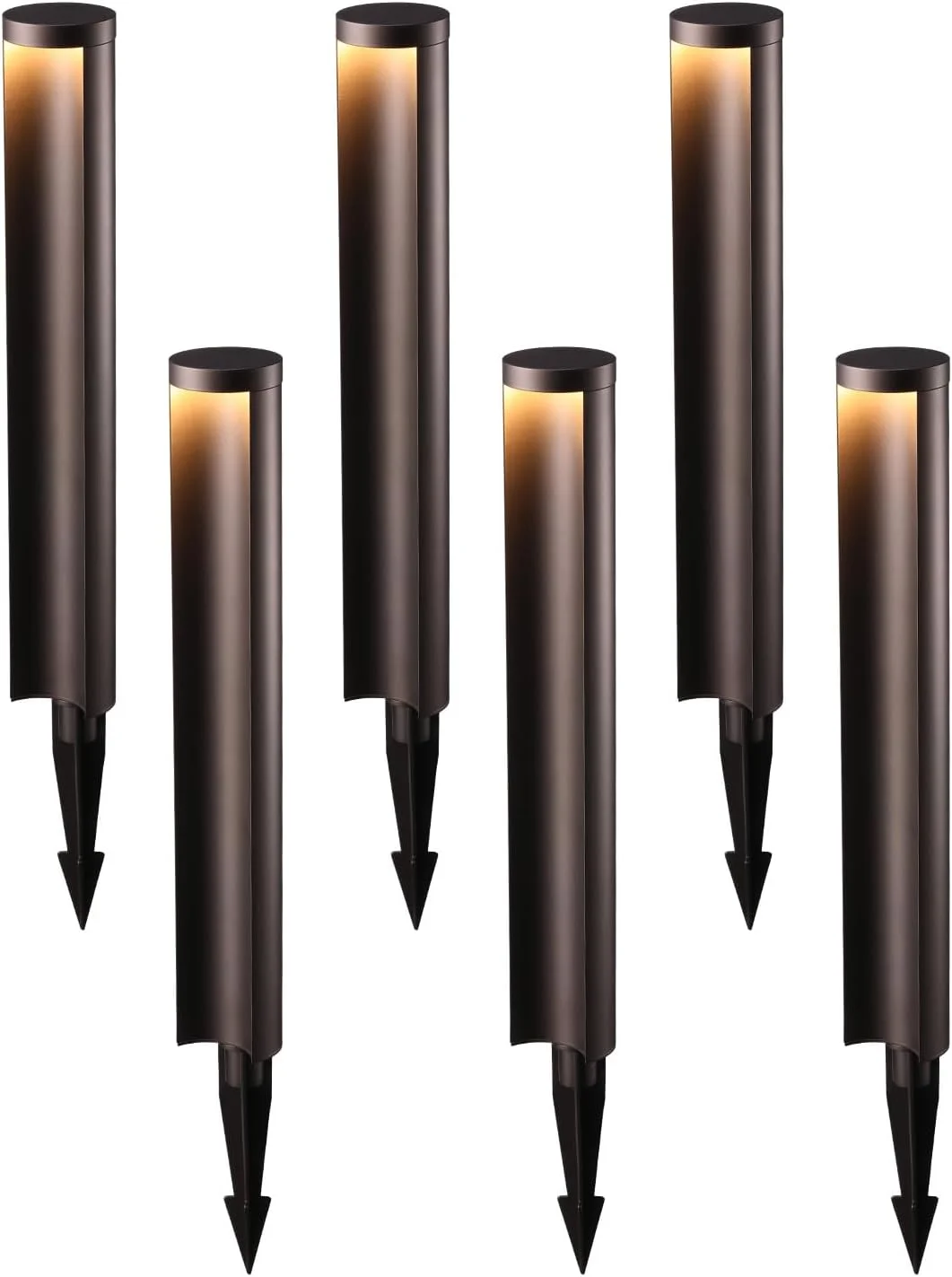 HAOFEI Low Voltage Pathway Lights, 5W 200LM 12-24V Wired LED Landscape Lighting for Yard Backyard Sidewalk, ETL Listed Waterproof Path Light, Die-Casted Aluminum, 3000K Warm White, Pack of 6