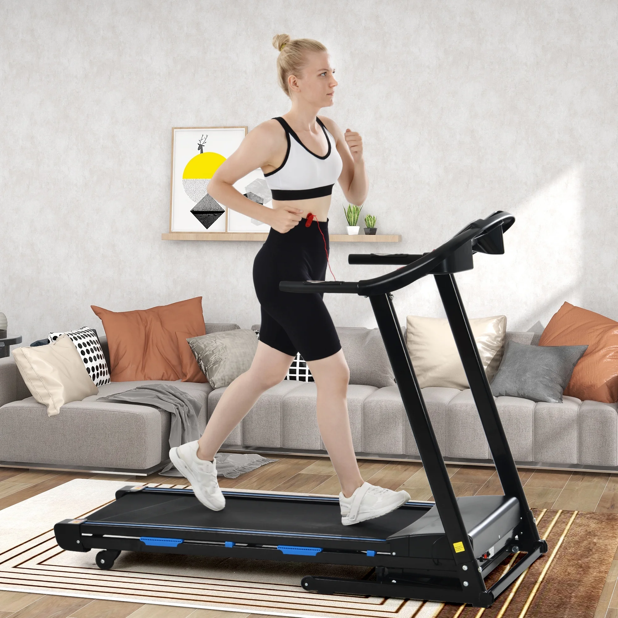 EUROCO 3.5HP Electric Treadmil with Automatic Incline,62.2