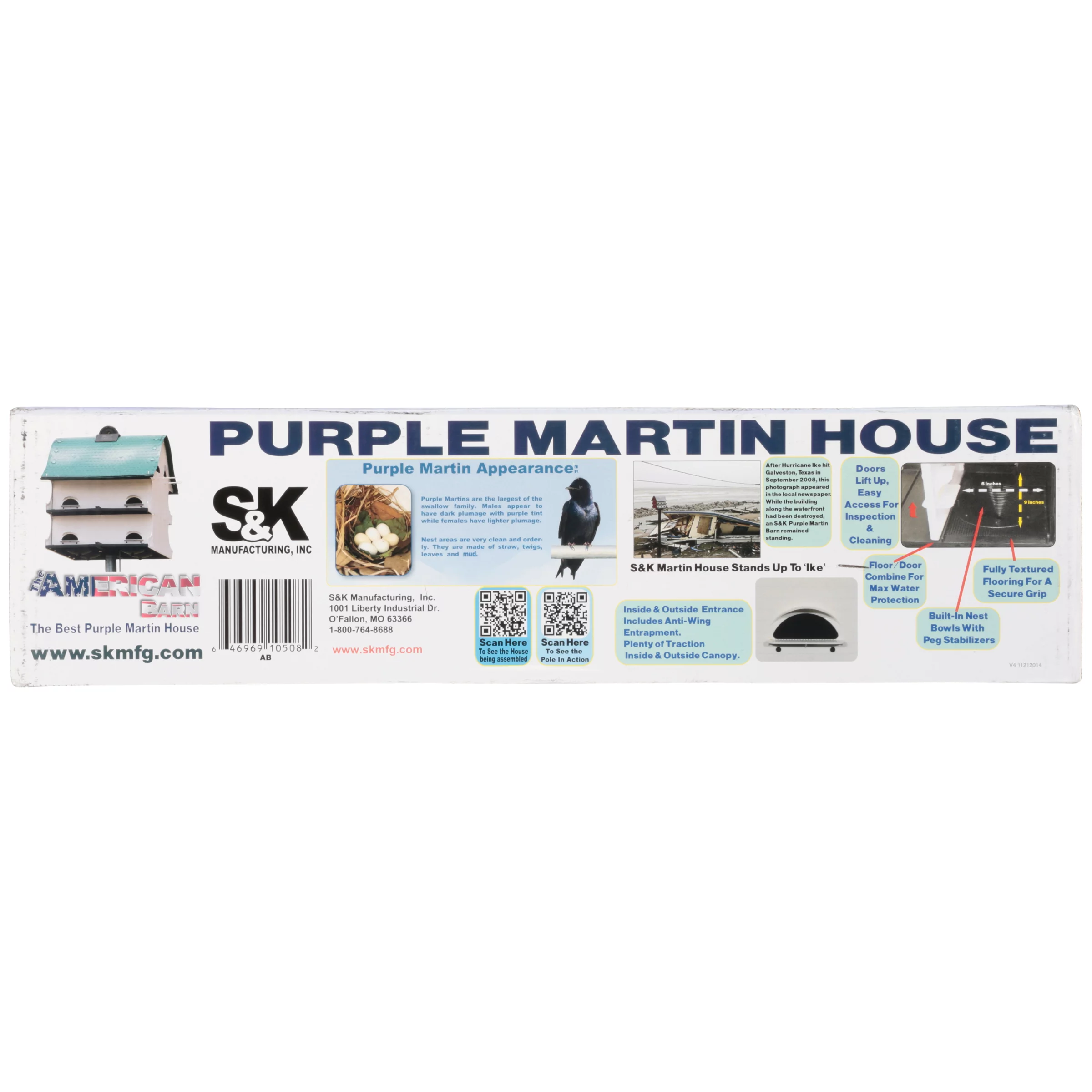 The American Barn Purple Marlin Bird House Box