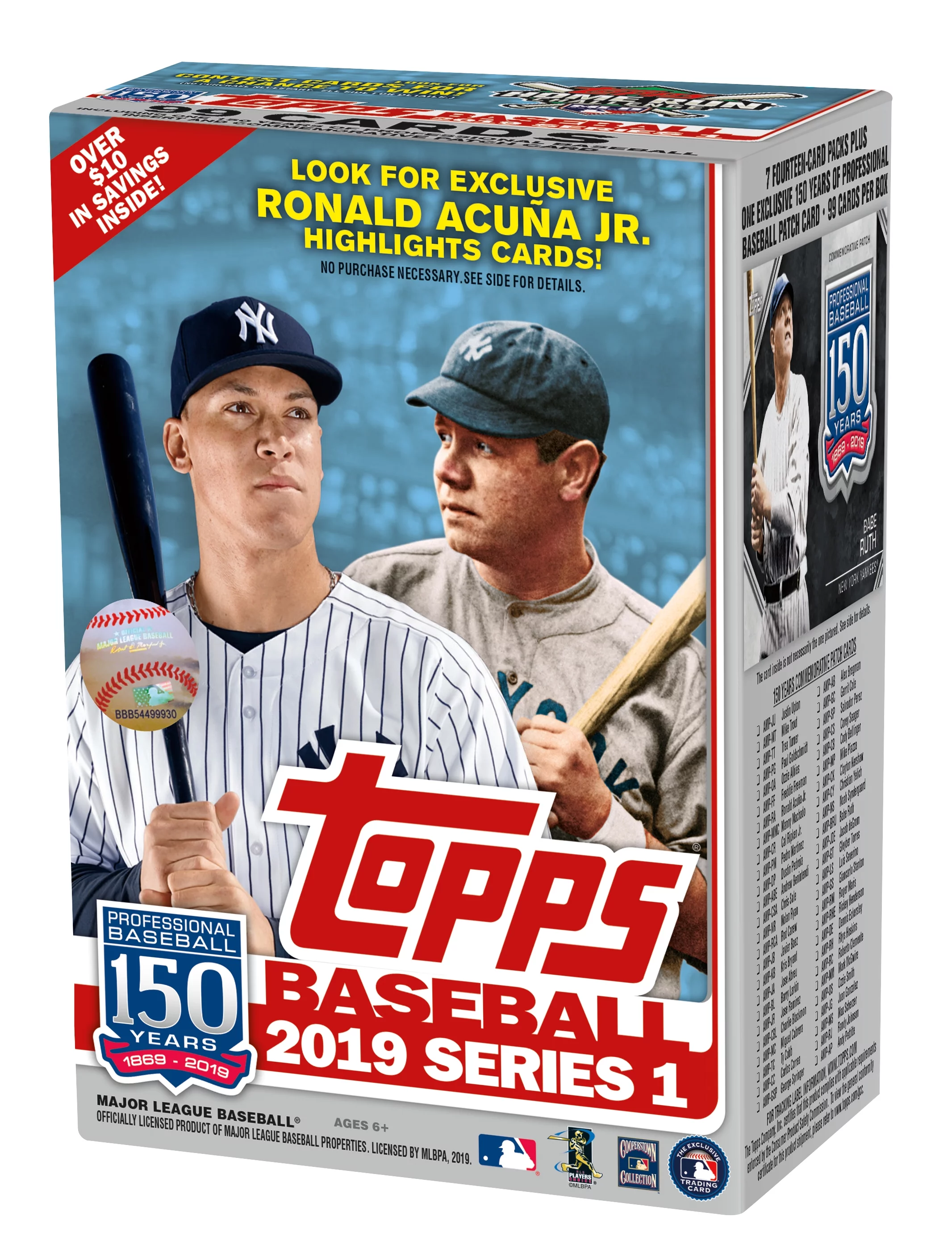 2019 TOPPS MLB BASEBALL SERIES 1 VALUE BOX- RELIC EDITION WITH 99 CARDS AND EXCLUSIVE RONALD ACUNA JR CARDS