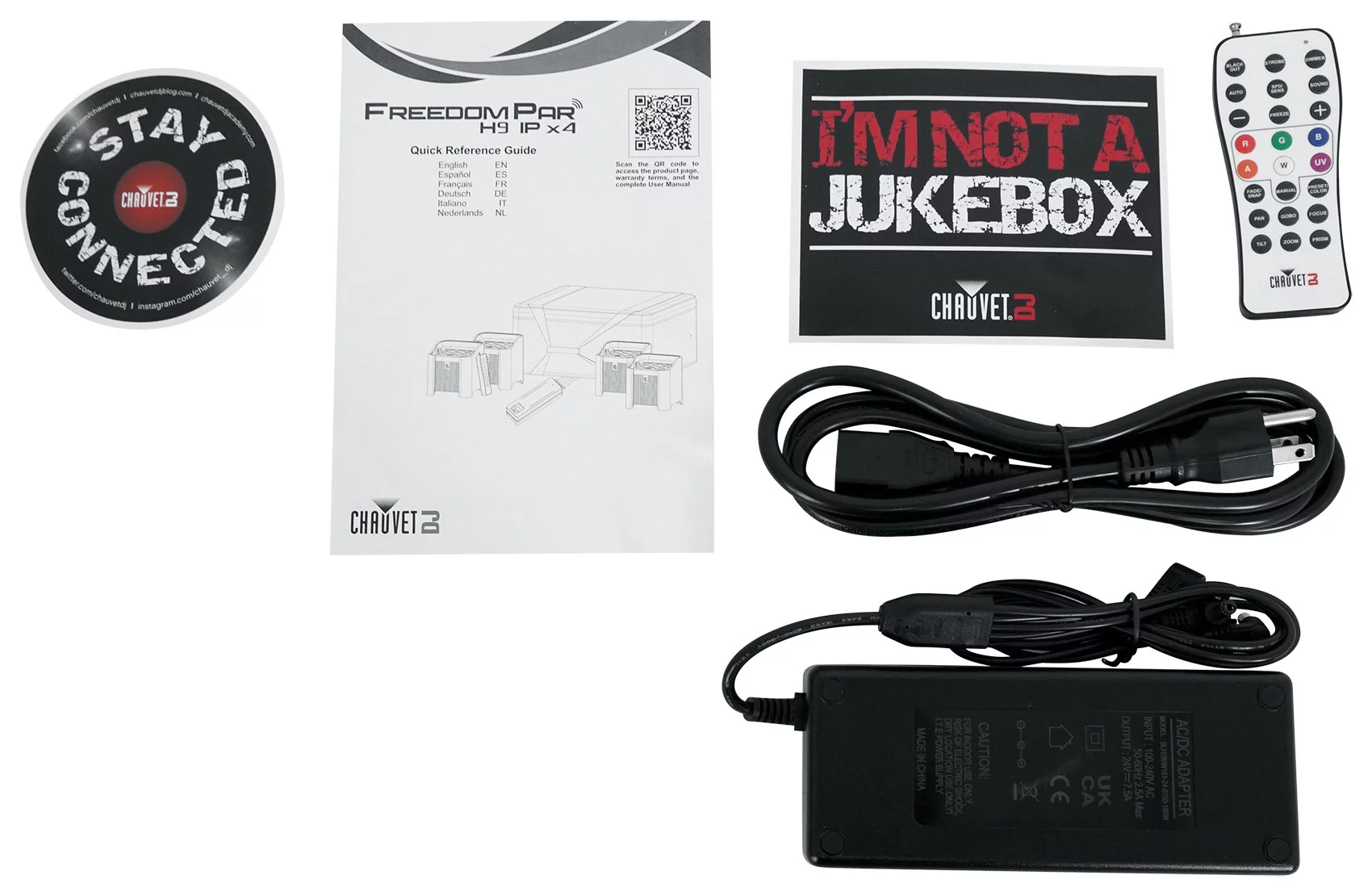 Chauvet DJ Freedom Par H9 IP X4 4 Wireless DMX Battery Wash Lights+Facade+Fogger