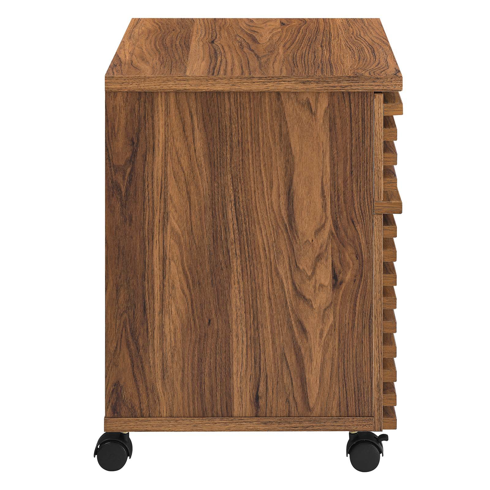 Modway Render Wood Desk and File Cabinet Set in Walnut
