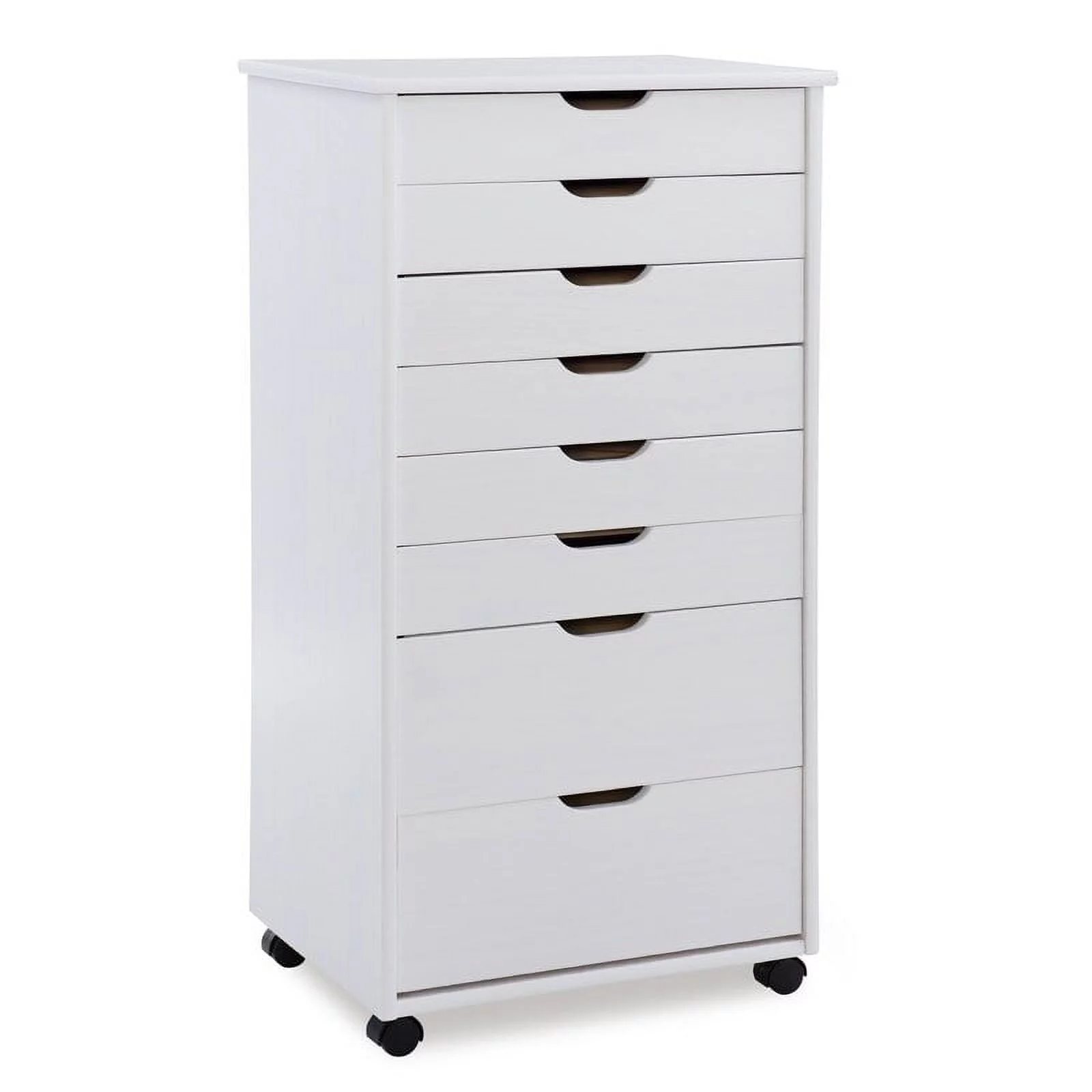 Linon Bridgton Tall Storage Roll Cart White Painted