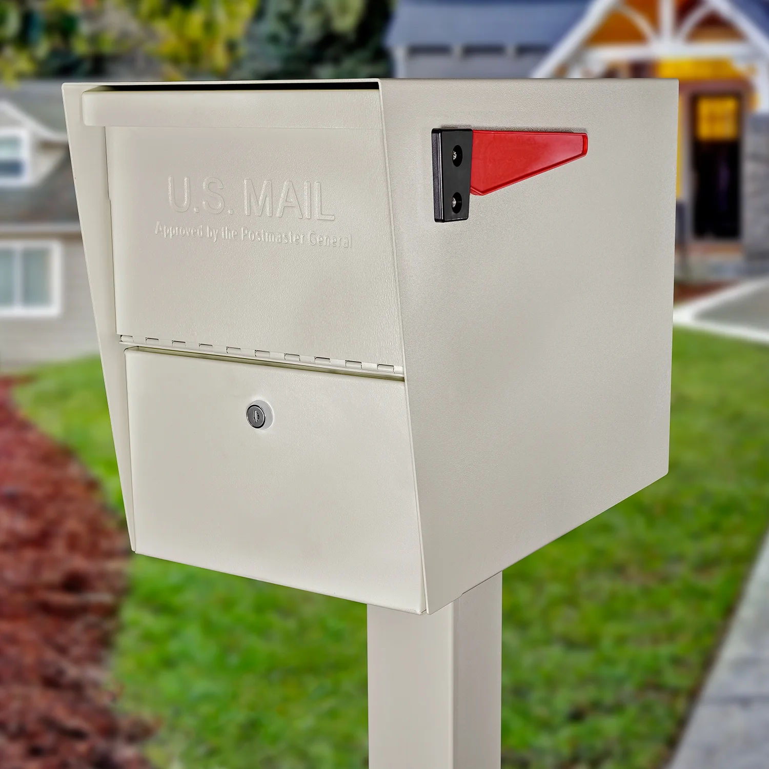 Package Master Locking Security Mailbox, Cream White