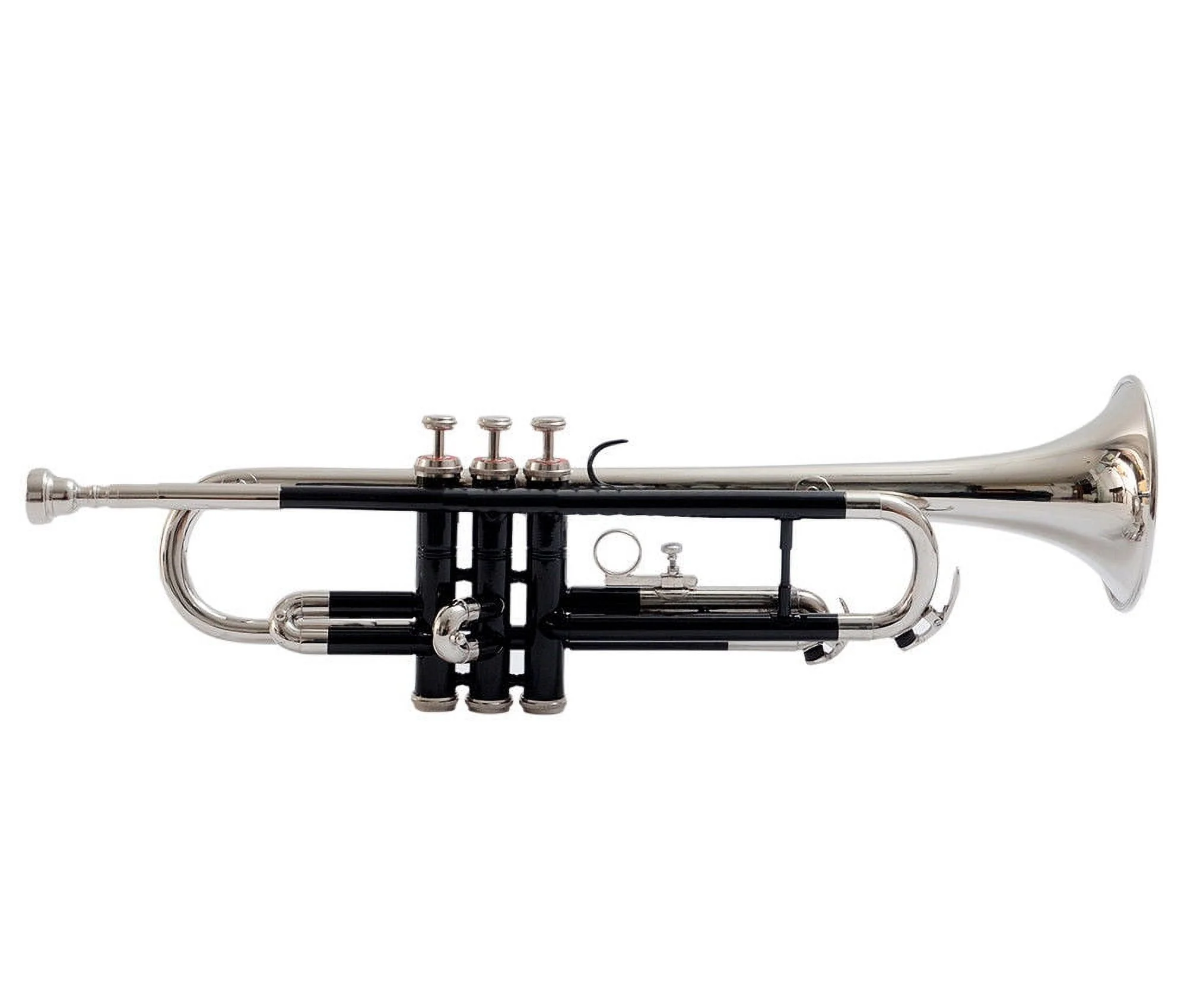 Trumpet black and nickel Bb pitch with hard case bag and mouthpiece