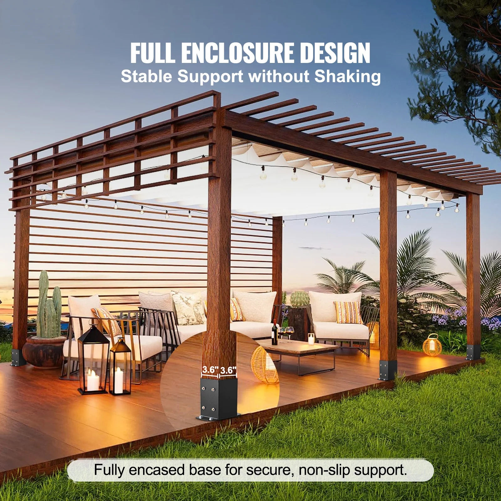 SKYSHALO 10 Pack 4x4 Post Base Brackets Heavy Duty Wood Post Fence Post Anchor