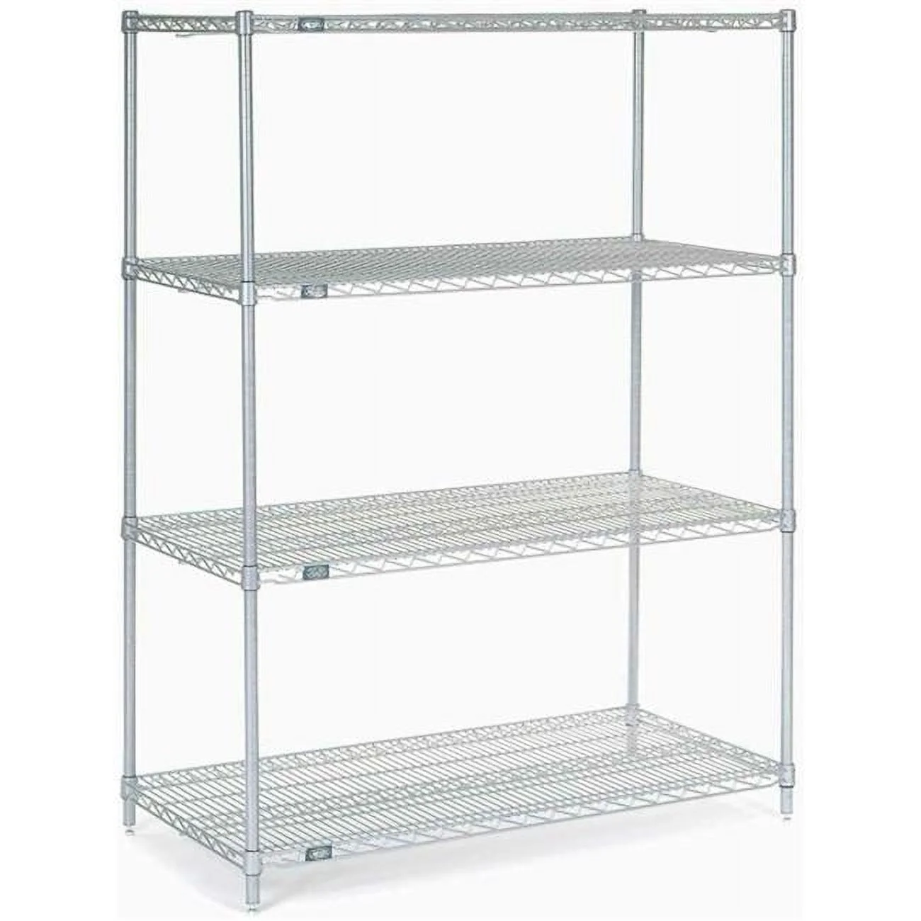 Nexel 5 Tier Stainless Steel Wire Shelving Starter Unit, 54