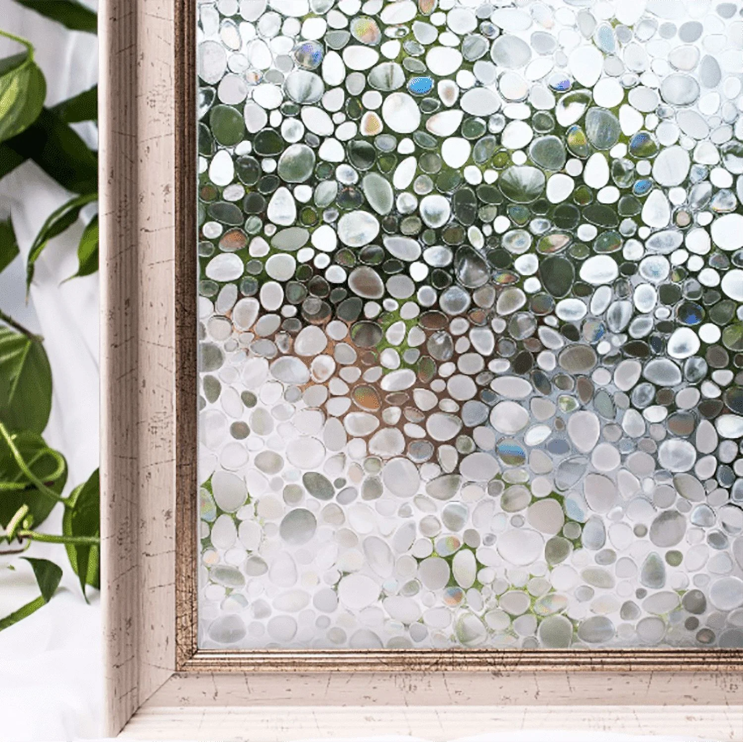 RockRose Stone Privacy Window Film Static Cling Film 17.7