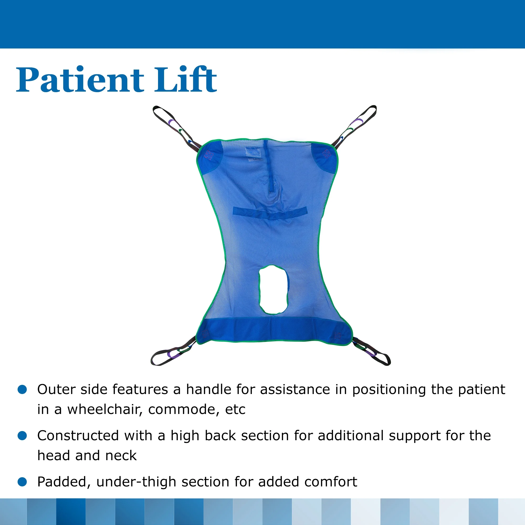McKesson Patient Lift Sling with Commode Opening, Full Body, Mesh - Medium, 1 Ct