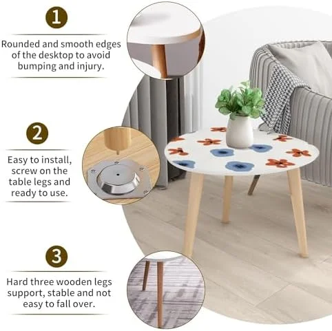 RSJIWOGZ Small Coffee Nesting  Gentle Trendy Pattern Small Scale Flower Millefleurs  Style Triangle End  Center   Modern   Room Bedroom Balcony