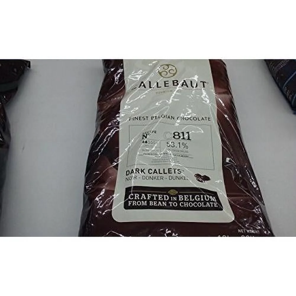 Belgian Dark Chocolate Baking Callets (Chips) - 52.3 % 1 Bag, 22 Lbs,, 22 Lb ()