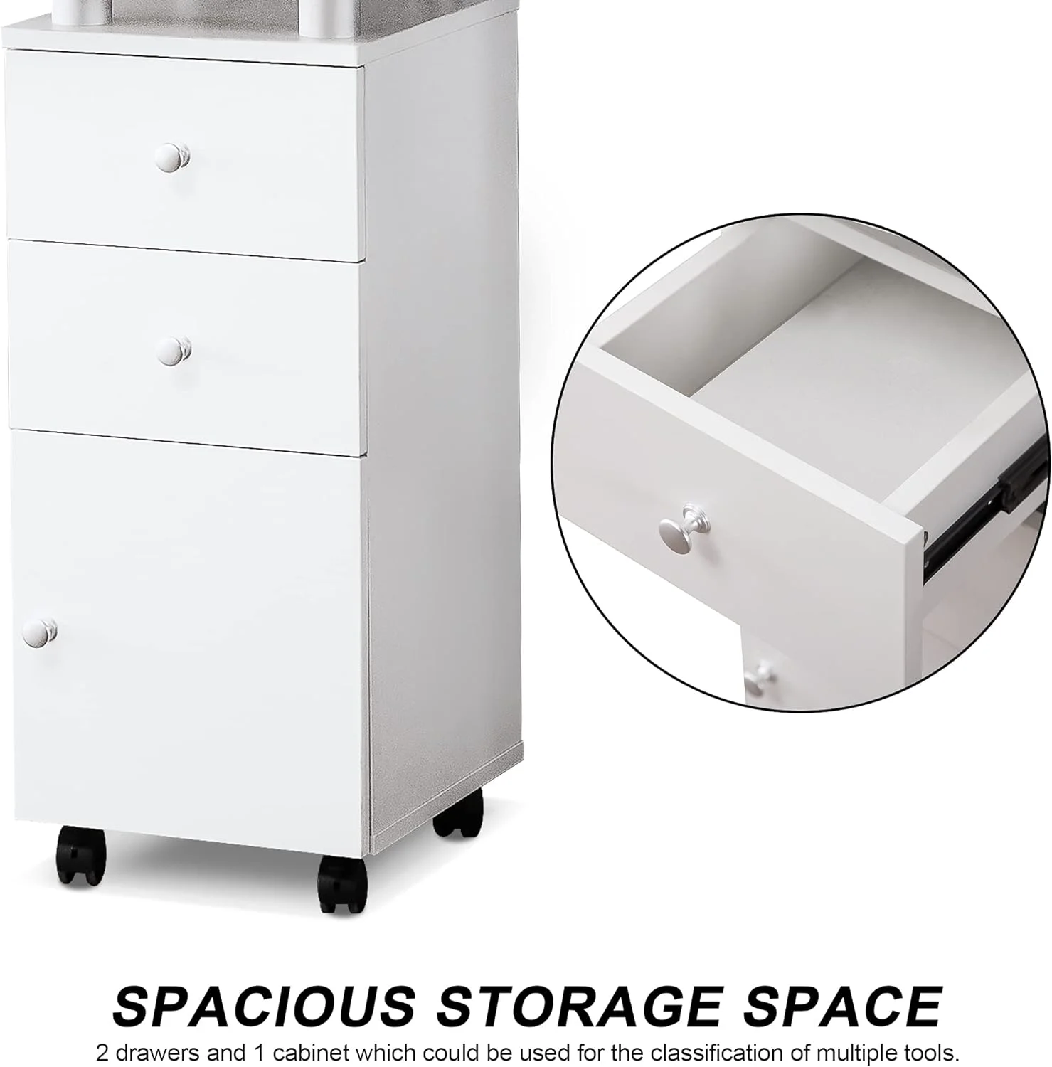 Manicure Nail Table Spa Beauty Salon Station Professional Nail Desk 0422 (White)