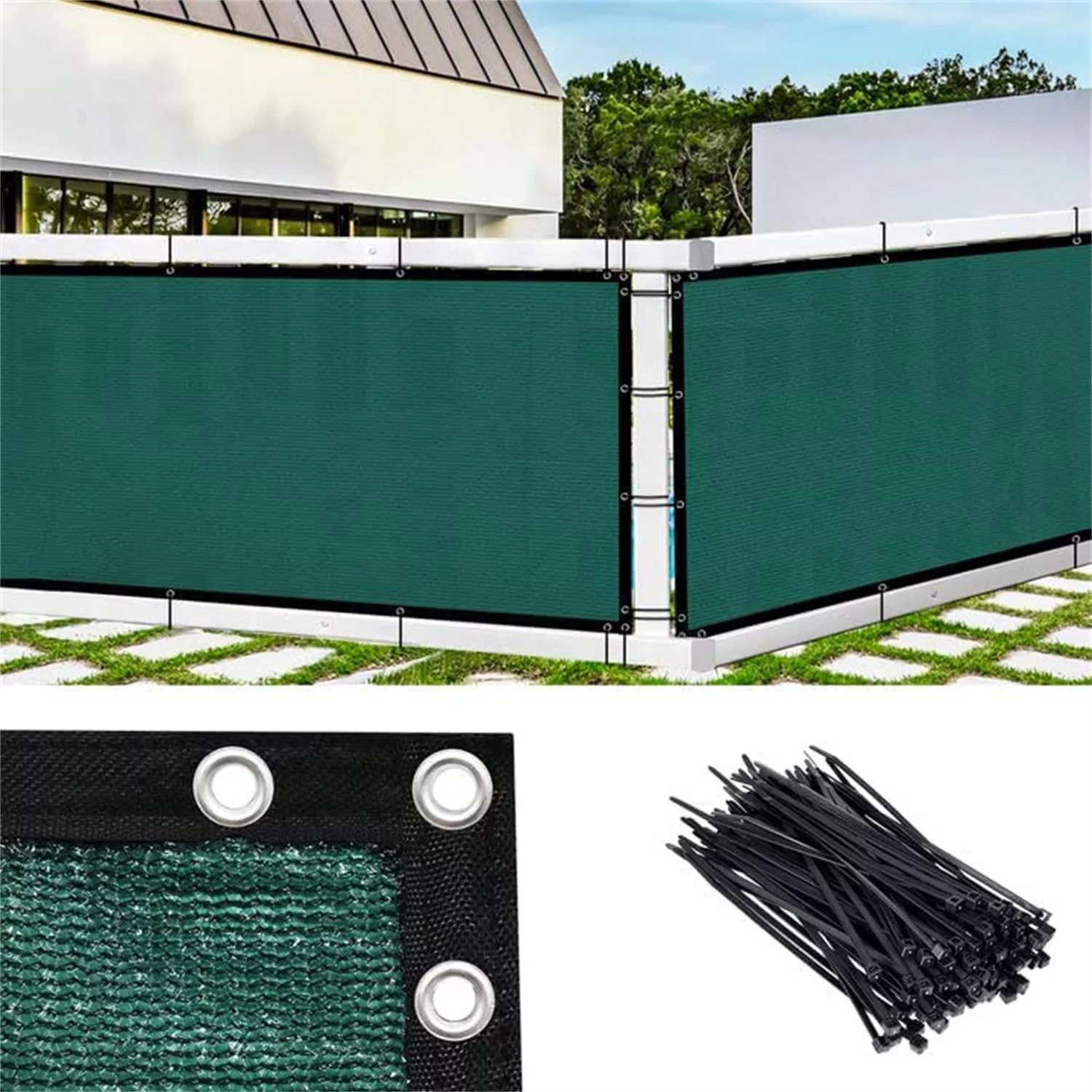 LOVE STORY 6' x 50' Dark Green Fence Privacy Screen Heavy Duty Mesh Windscreen Cover for Patio Garden