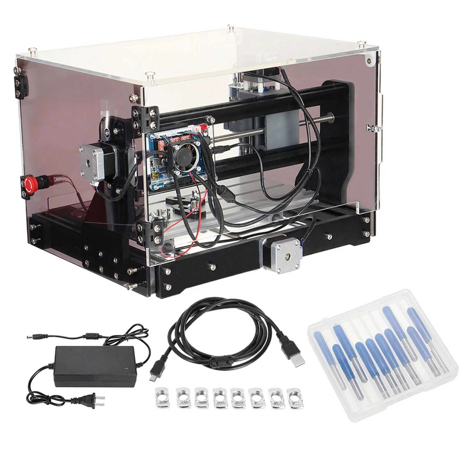 Fichiouy 3018-SE CNC Router Engraving Machine USB 3 Axis Engraver PCB Milling DIY Tool