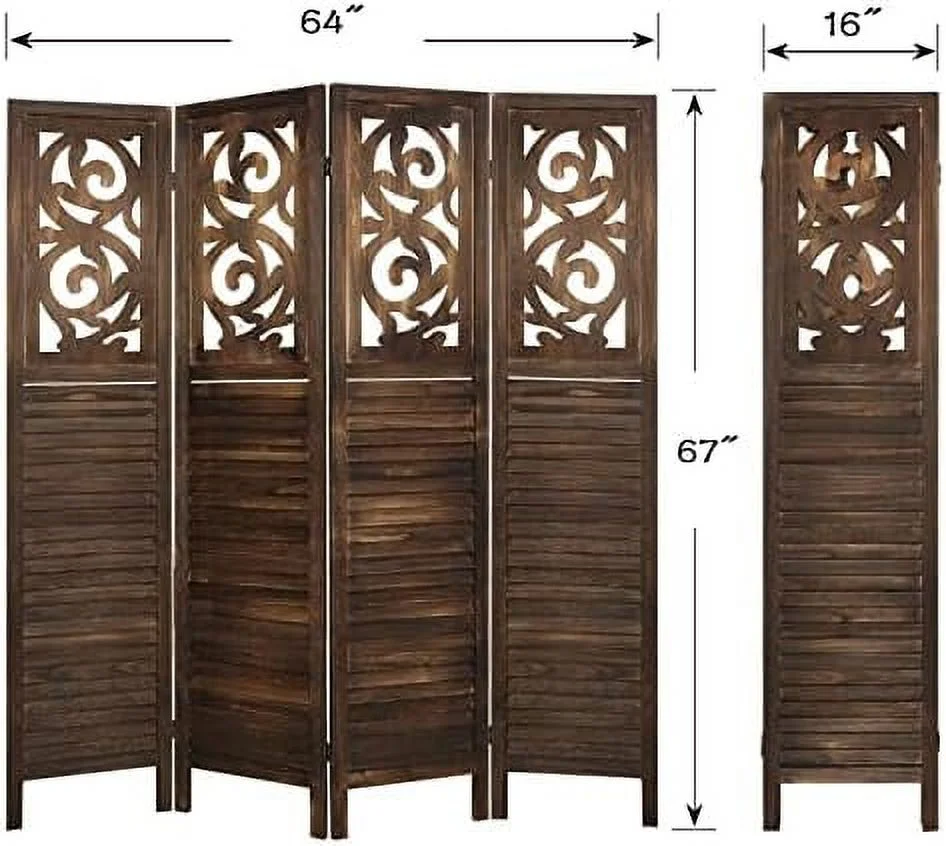 MQLIFEBOOM Room Divider 6 Panel Folding Privacy Screen Cutout Room Divider Wall Dividers for Room Separator Partition Room Divider for Apartment Dorm Studio