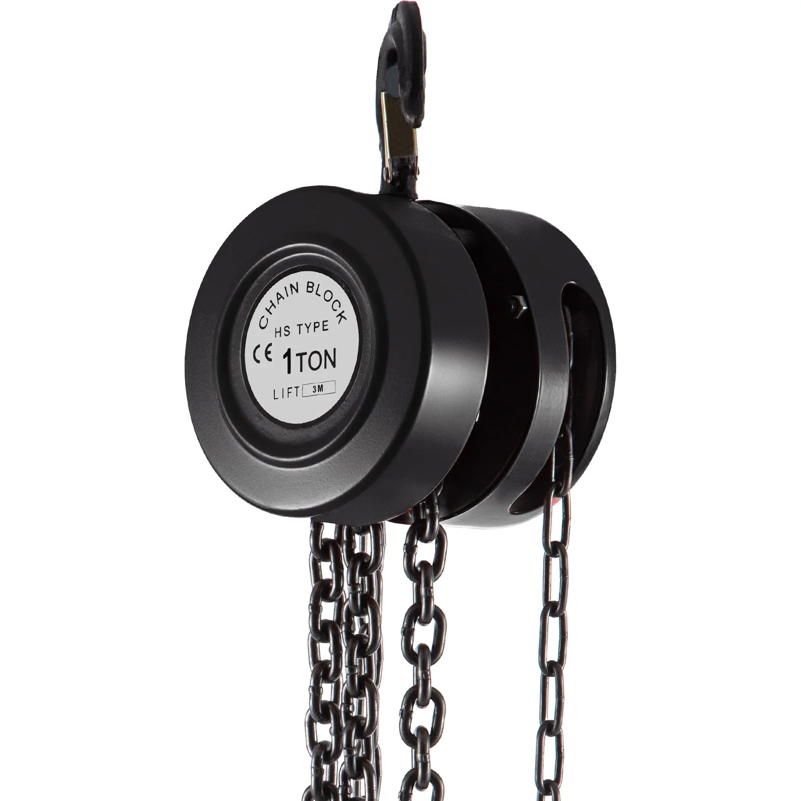 VEVOR Manual Chain Hoist, 1 Ton Capacity, 10ft Lift, Industrial-Grade Steel, Black