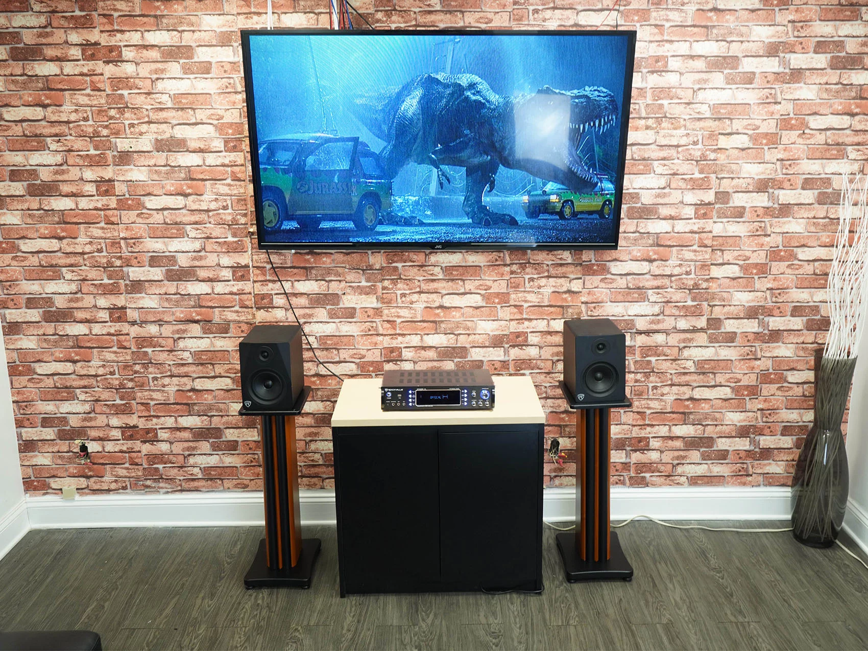 (2) Rockville SS28C Classic Wood Grain 28