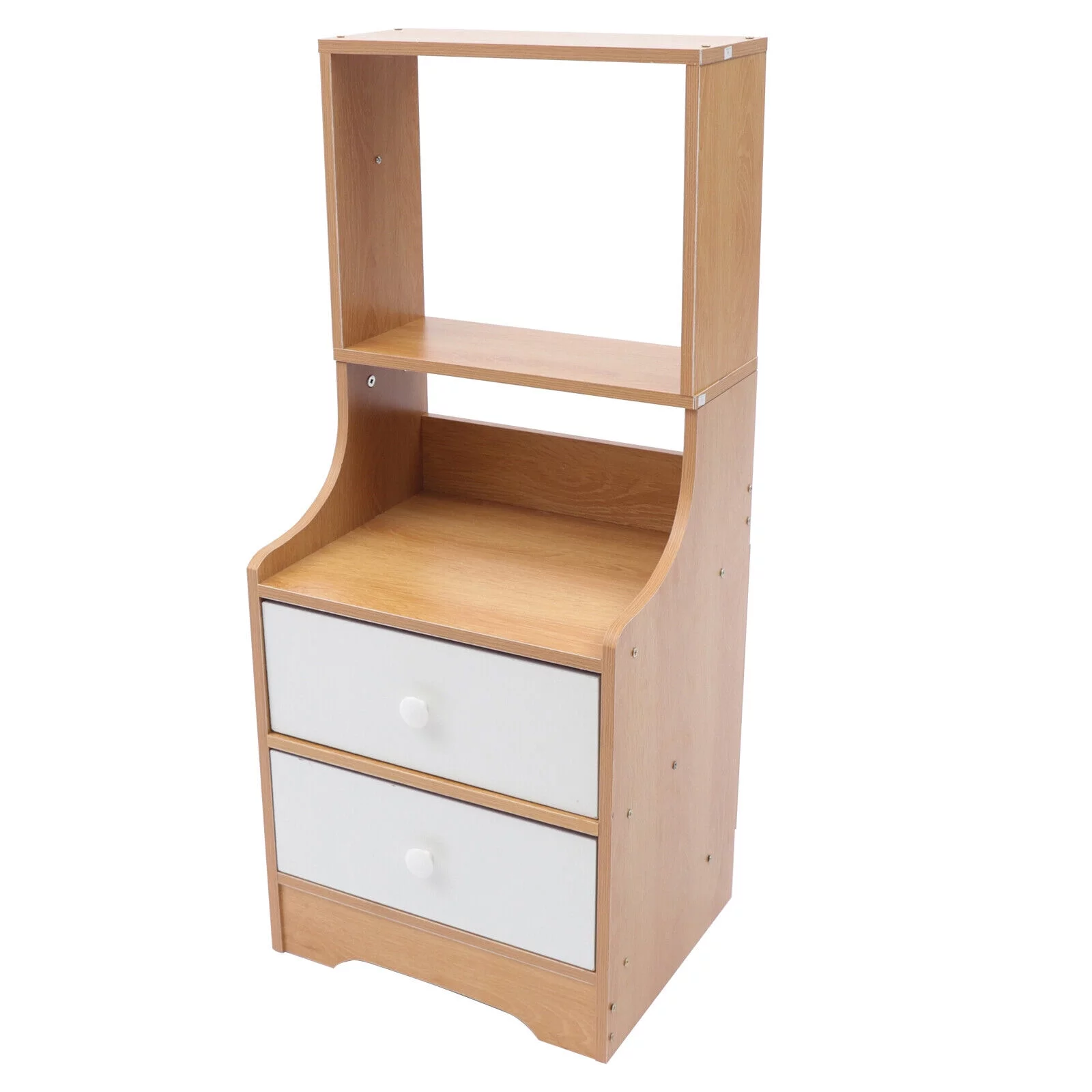 TFCFL Modern Tall Bedside Table Modern 2 IN 1 Nightstand with 2 Drawers+hat Hanging Hook