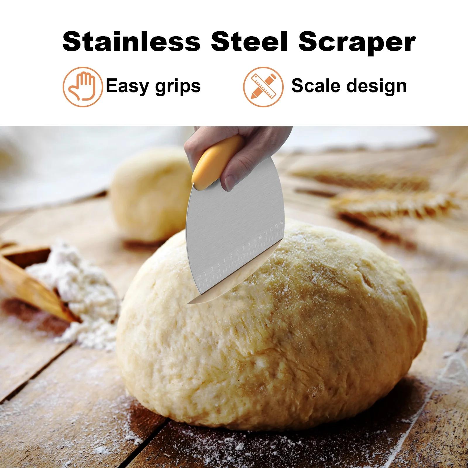 (5 Pcs) Sourdough Bread Baking Supplies Kit,Sourdough Starter Kit Including Silicone Bread Sling,Dough Scraper Basting,Dough Whisk,Basting Brush and Others