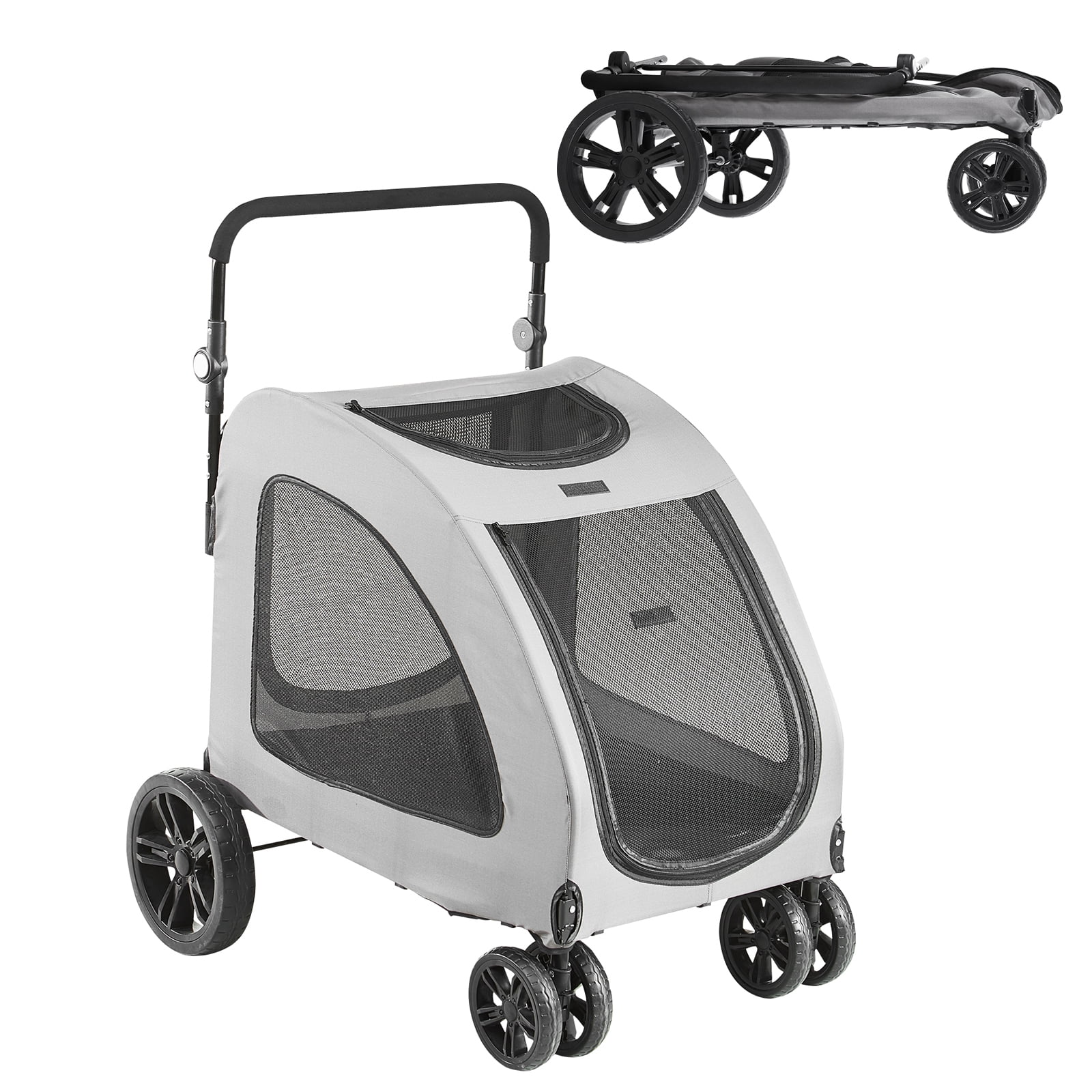 SKYSHALO  Pet Stroller 4 Wheels Dog Stroller with Brakes 160lbs Weight Capacity