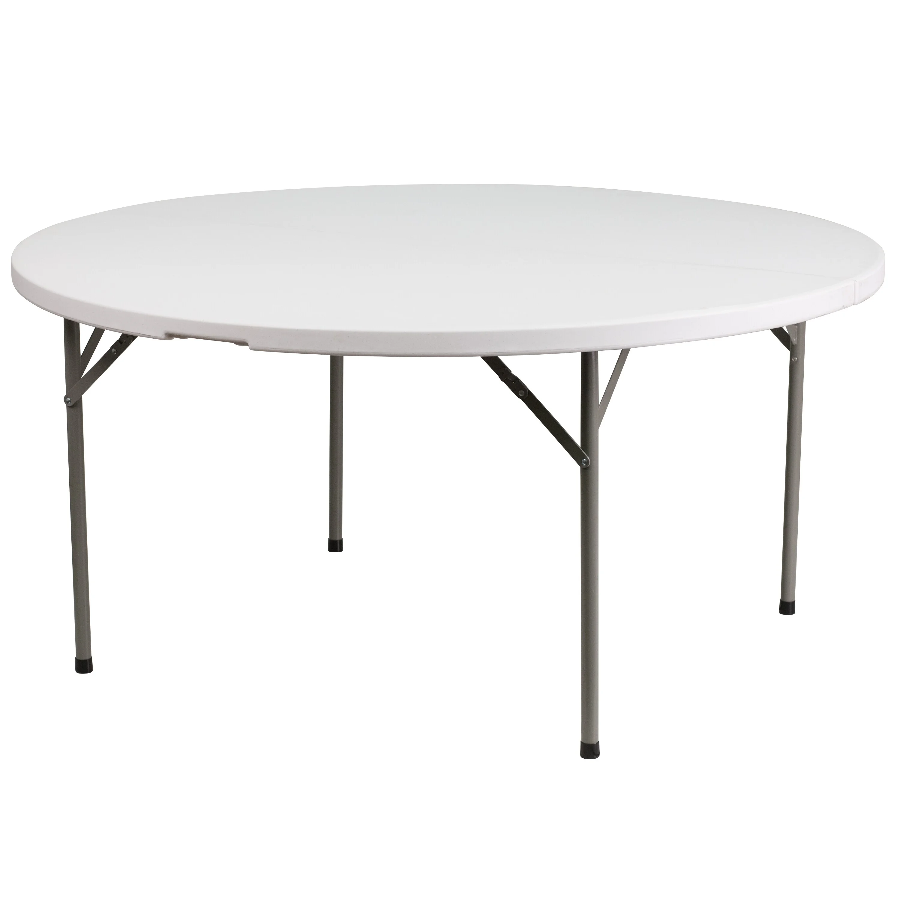 Flash Furniture 60-inch Round Granite White Plastic Folding Table