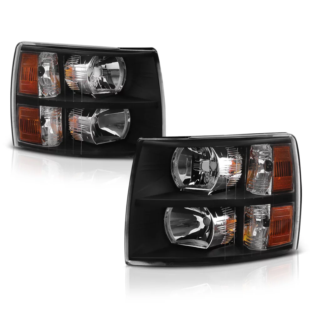 VIPMOTOZ OE-Style Headlight Headlamp Assembly For 2007-2013 Chevy Silverado 1500 2500HD 3500HD Pickup Truck, Driver & Passenger Side