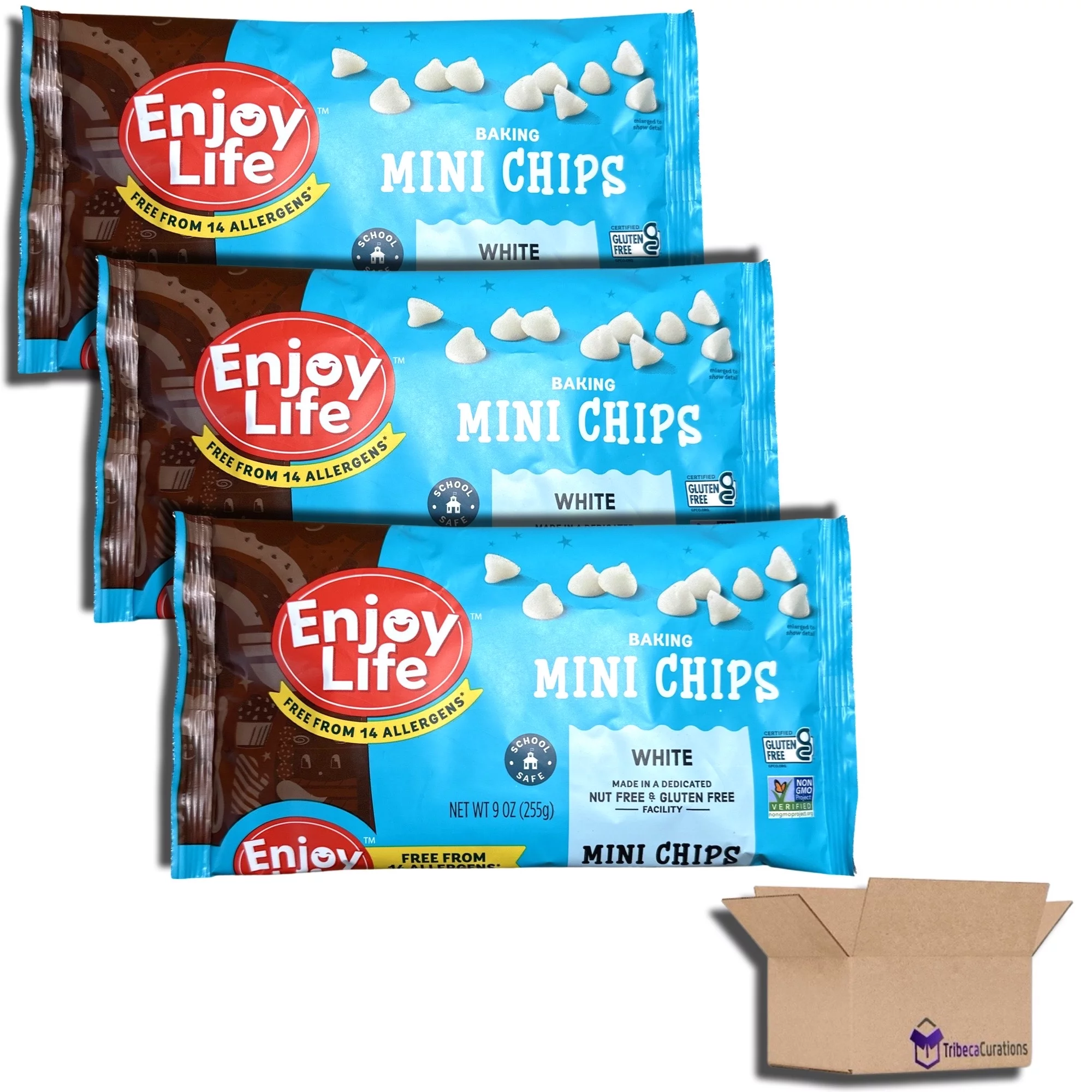 (5 pack) White Chocolate Mini Baking Chips, Allergen Free, School Approved | 9 Ounce | Value Pack of 3