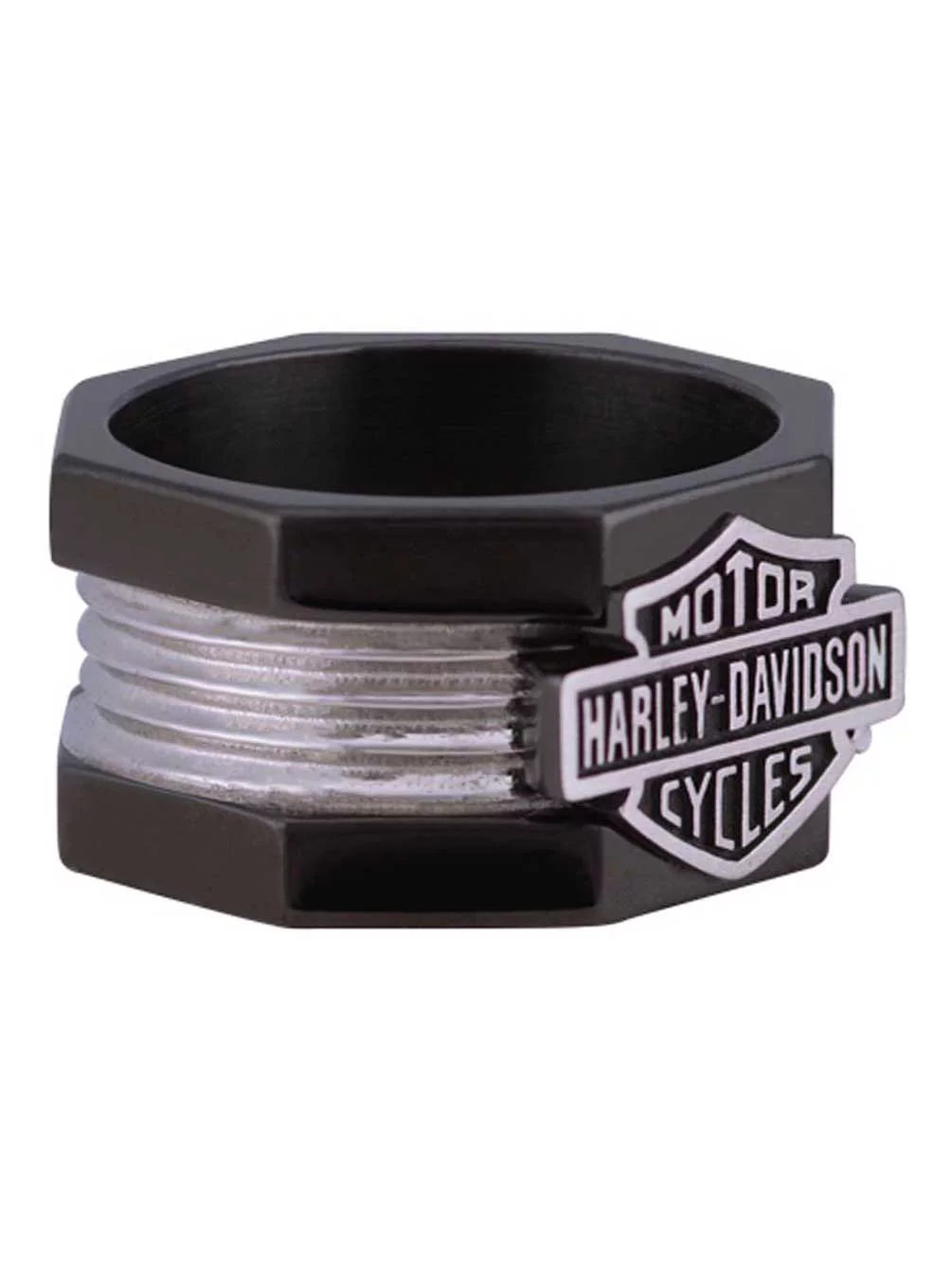 Harley-Davidson Men's Nut & Bolt Bar & Shield Ring, Stainless Steel HSR0075 (11), Harley Davidson