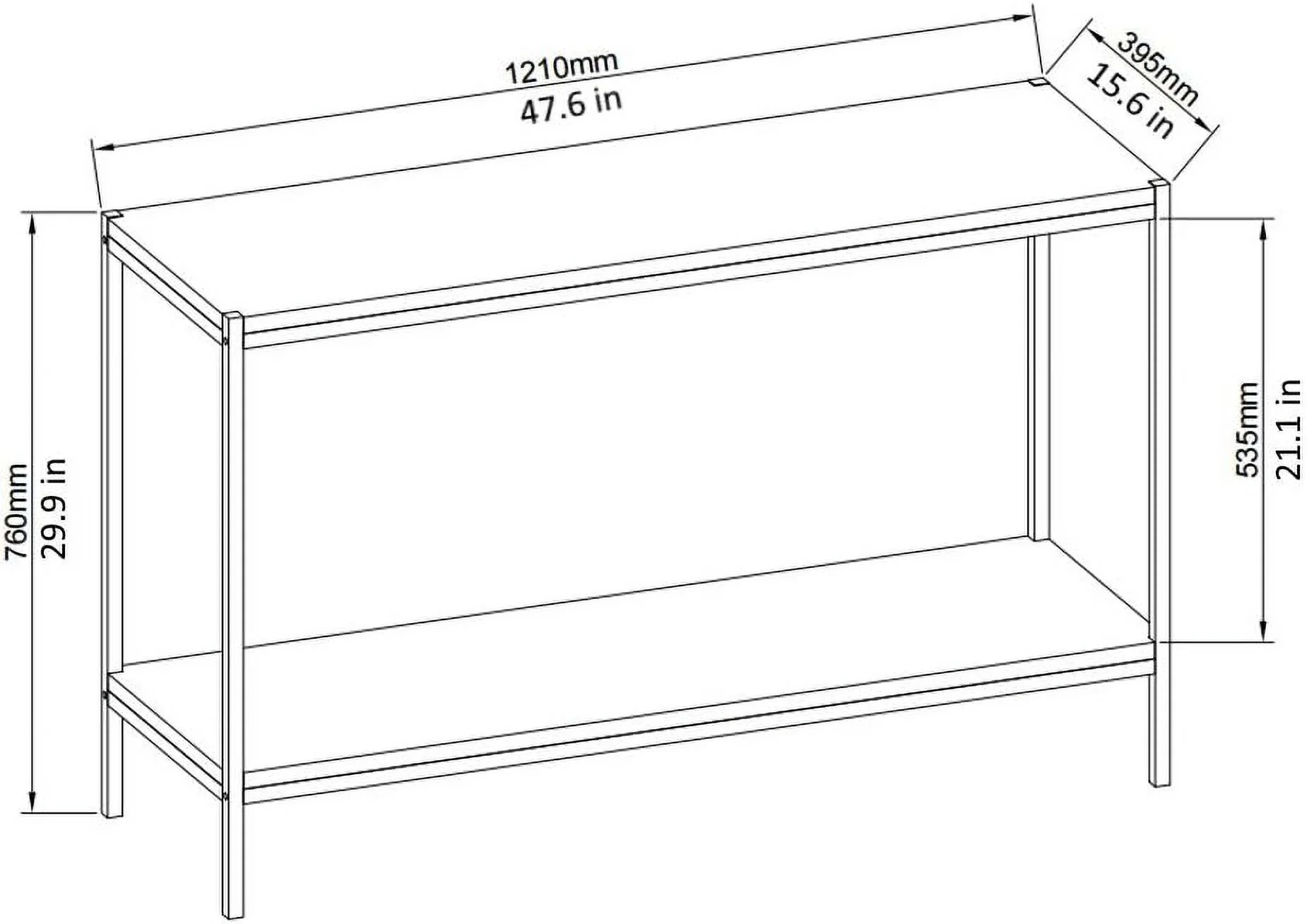 JDZHAPPYLIFE Brooklyn Series Industrial Console Table  Modern Rustic Wood Accent Laptop Table Sofa Table with   Metal Frame for Hallway Entryway Living Room Bedroom  Oak Brown