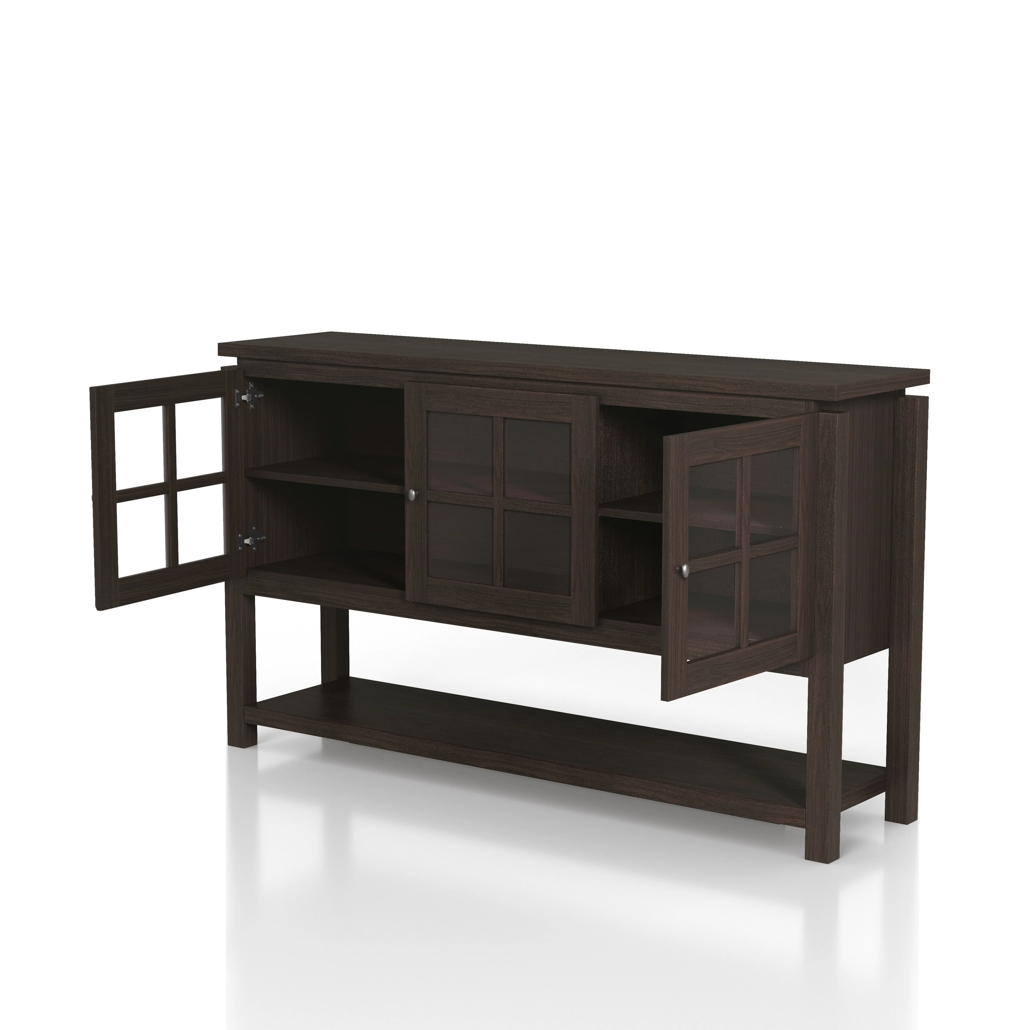 Furniture of America  Wins Modern Farmhouse 5-shelf Buffet Table Walnut 59