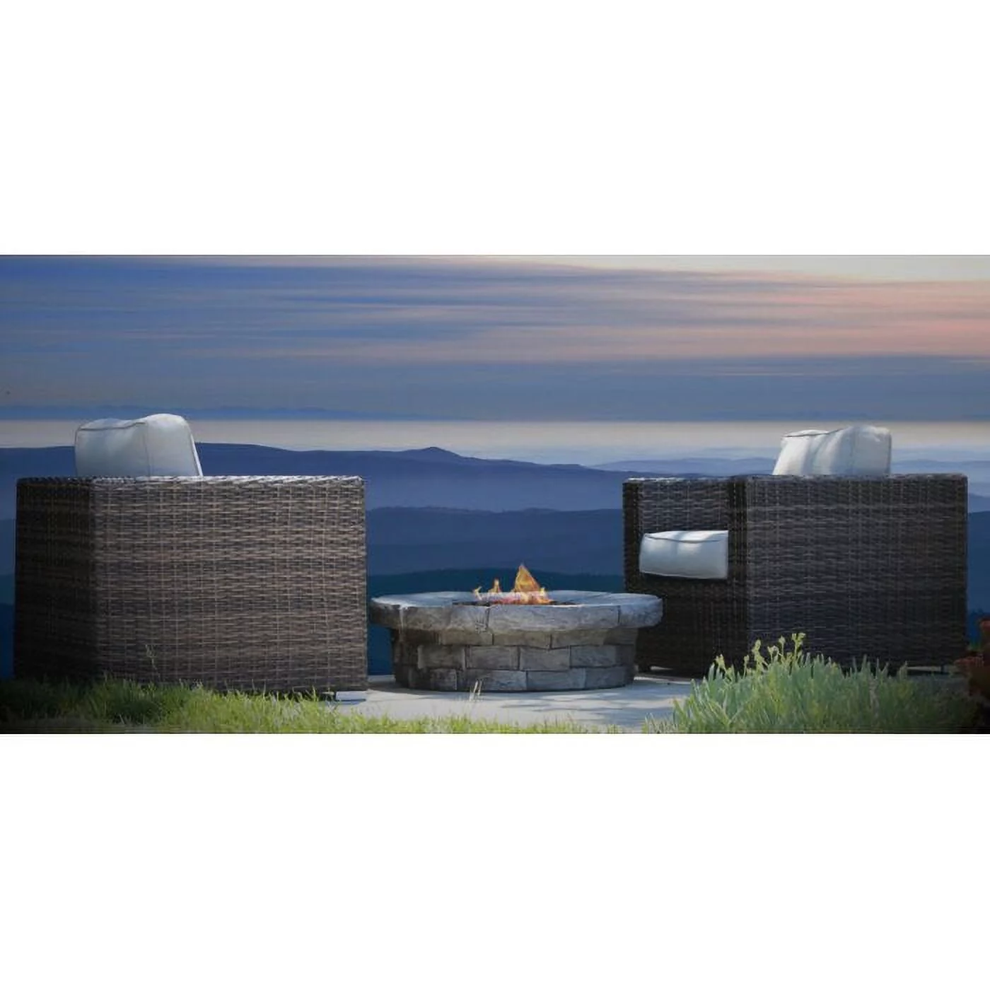 Living Source International 3 Piece Conversation Set with Cushions (Espresso) Fully Assembled