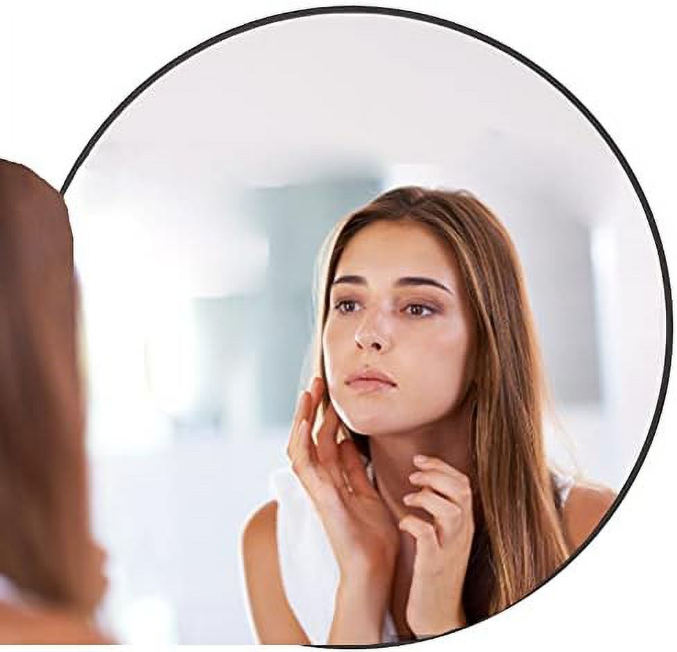 CHNBVC 24 Inch Round Mirror Vanity Mirror  Hanging Bathroom Circle Mirror  Wall Mounted Metal Frame Decorative Wall Mirrors  Room  Bedroom  Entryway  Hallway