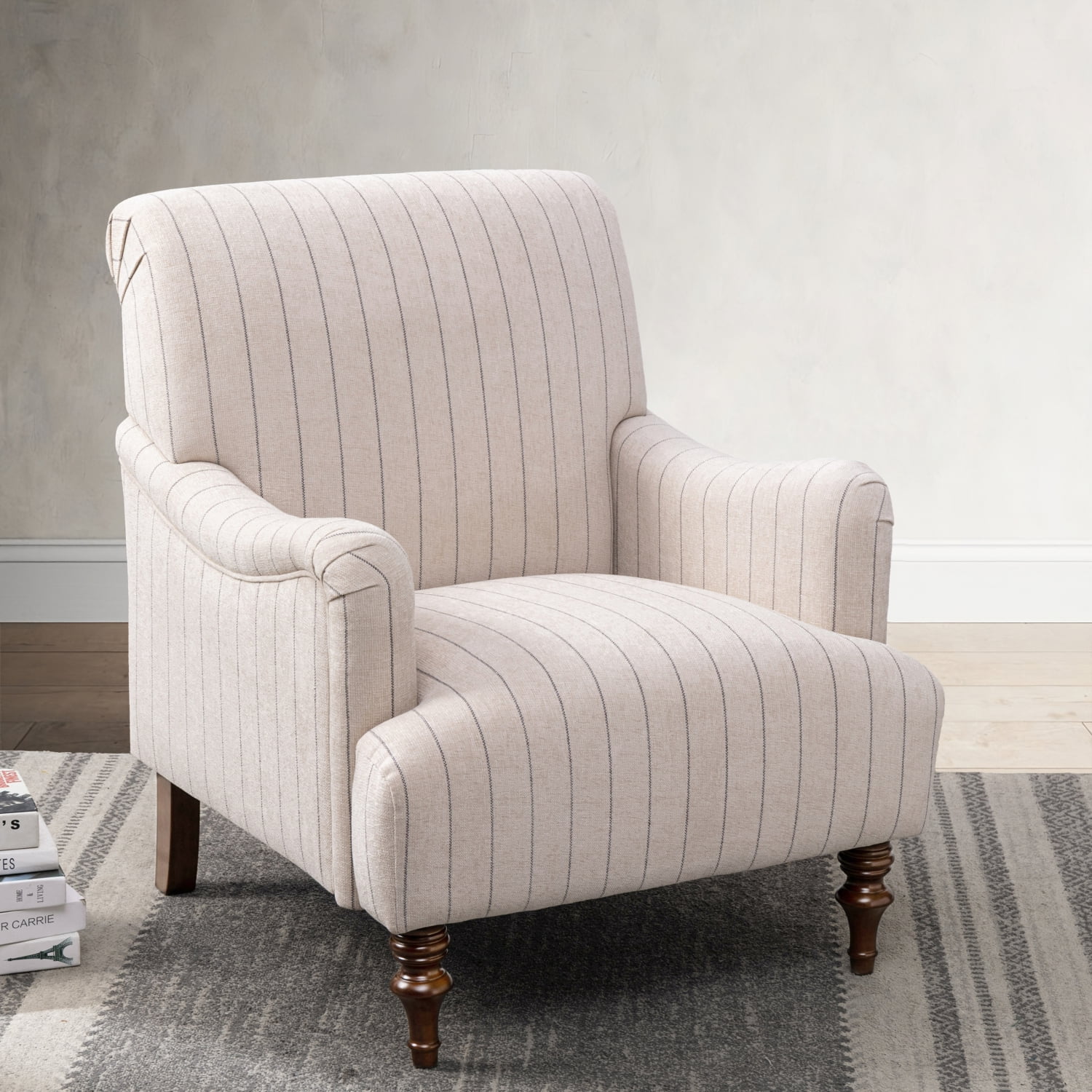 DeeHome Sylvia Sea Oat Striped Arm Chair