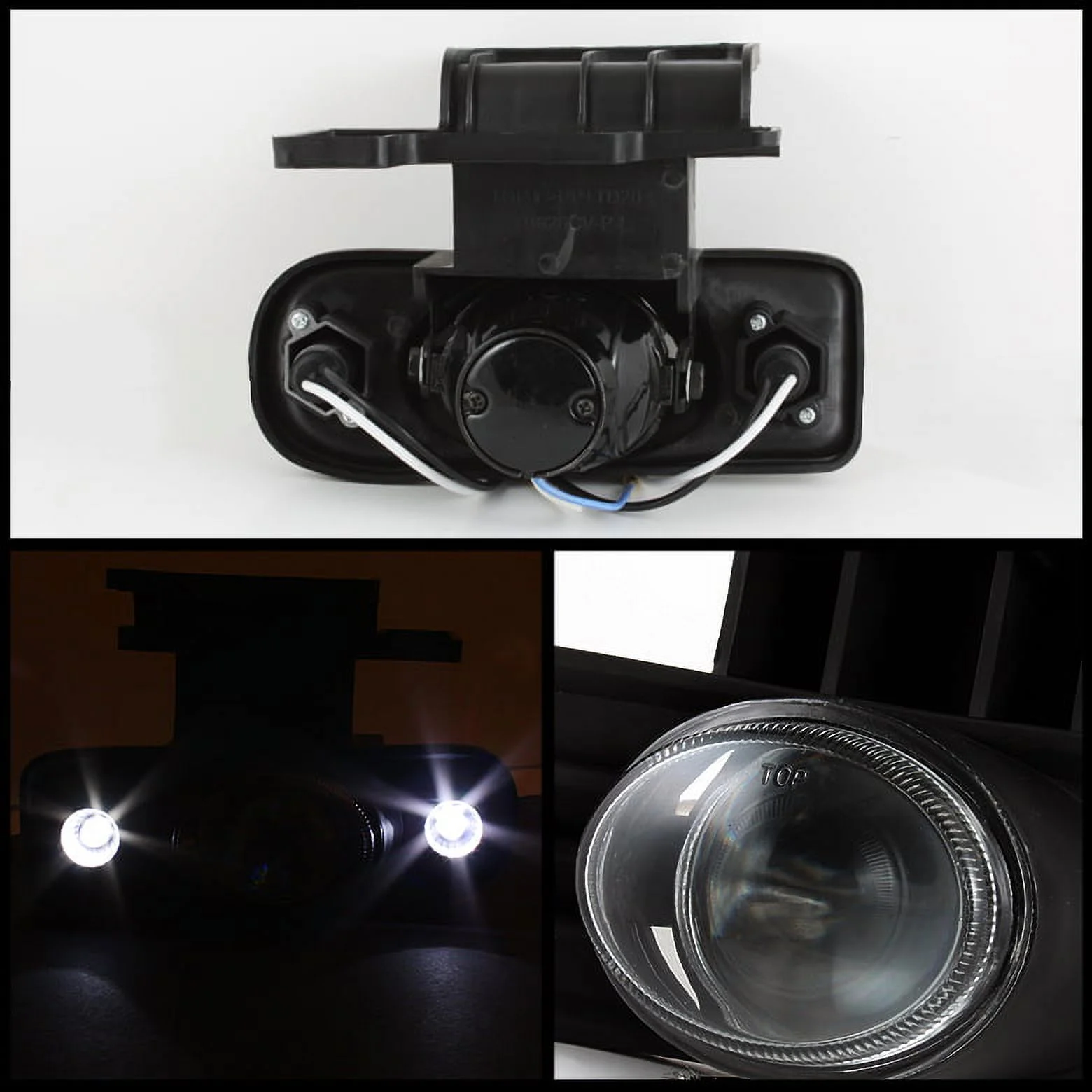 AKKON - For 99-02 Chevy Silverado | 00-06 Tahoe Suburban Black Bezel Smoked Projector Fog Light + LED Light