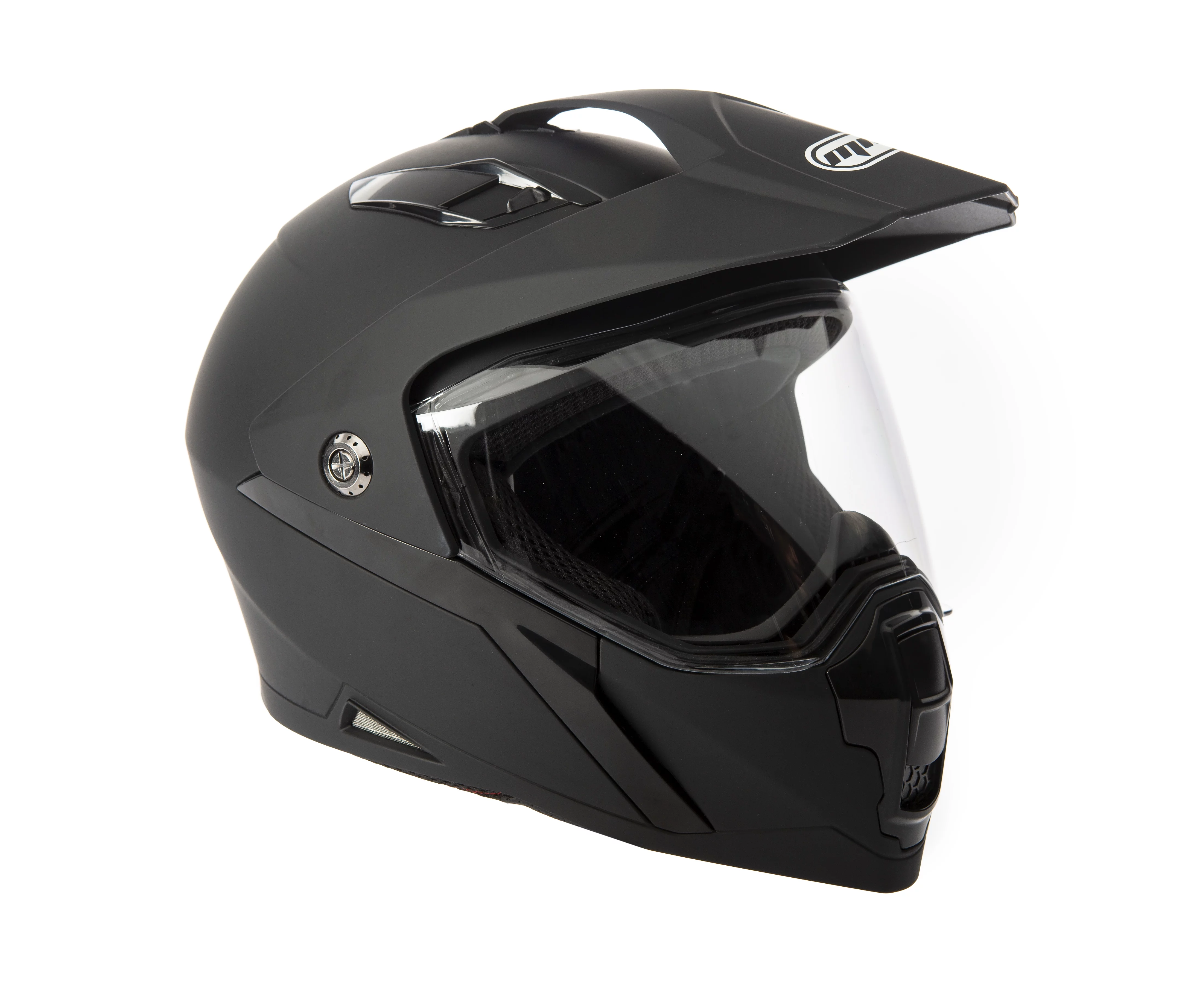 Adult Motorcycle Dual Sport Off-Road Full-Face Helmet DOT - Matte Black (Large) Model 23