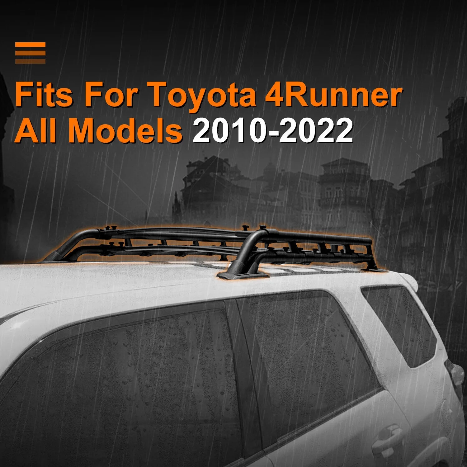 Roof Rack Basket Compatible with 2010-2023 Toyota 4Runner Rooftop Luggage Cargo Carrier Extra Bar Black Powder Coated Aluminum