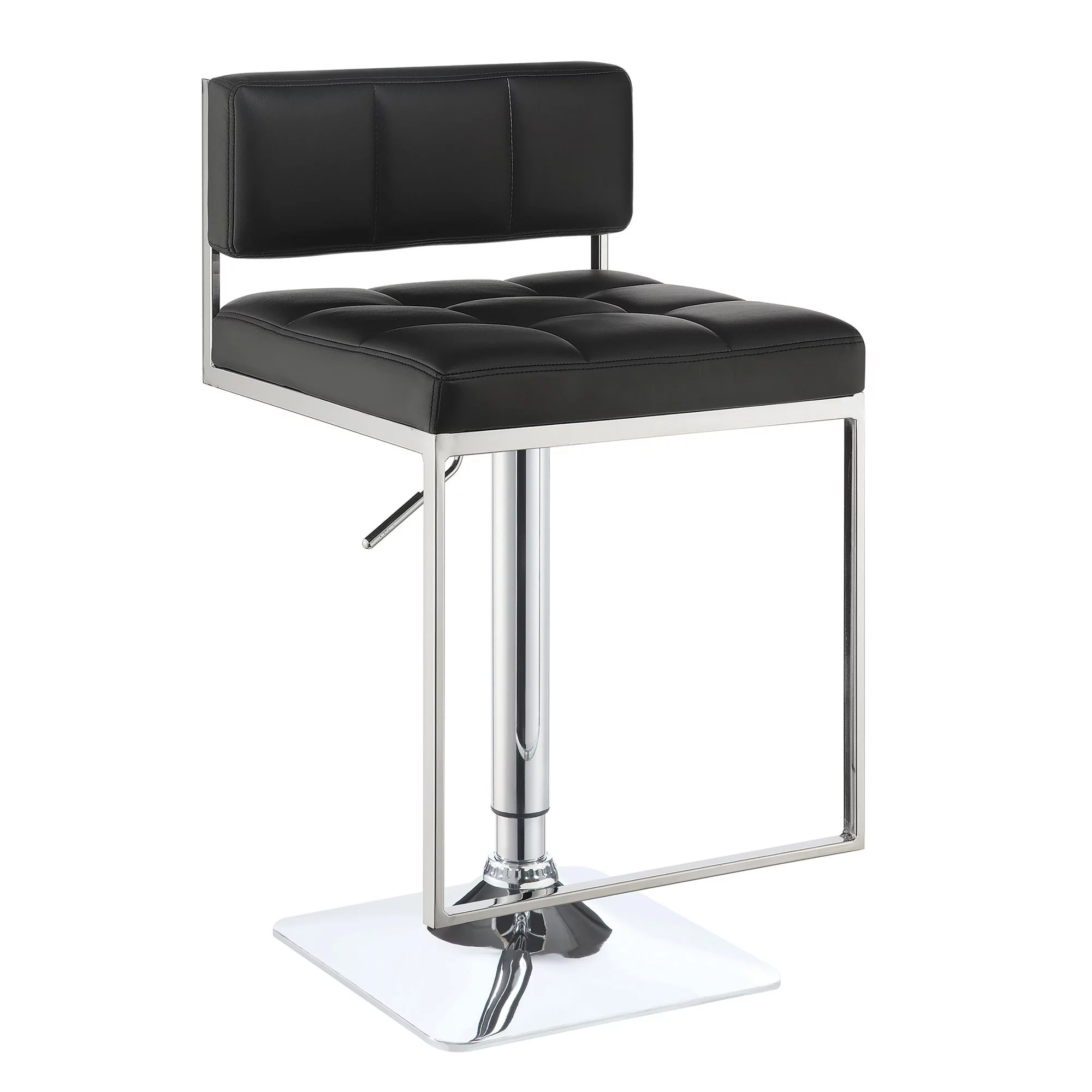 Olivia Chrome Adjustable Bar Stool Black Black Finish, Chrome Finish, Metal Finish