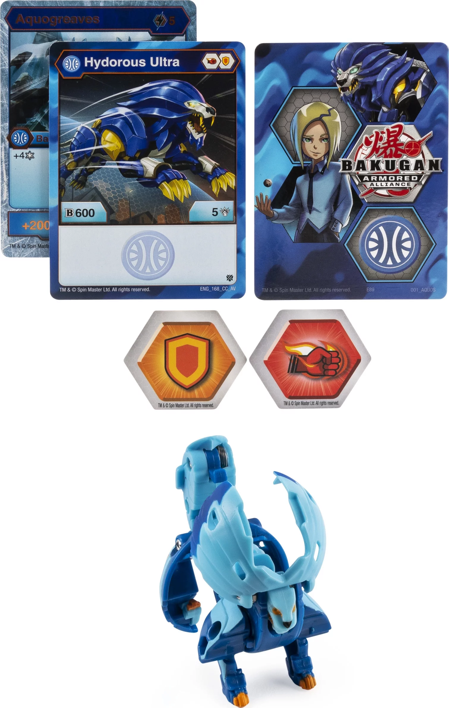 Bakugan Ultra, Hydorous, 3-inch Tall Armored Alliance Collectible Action Figure and Trading Card