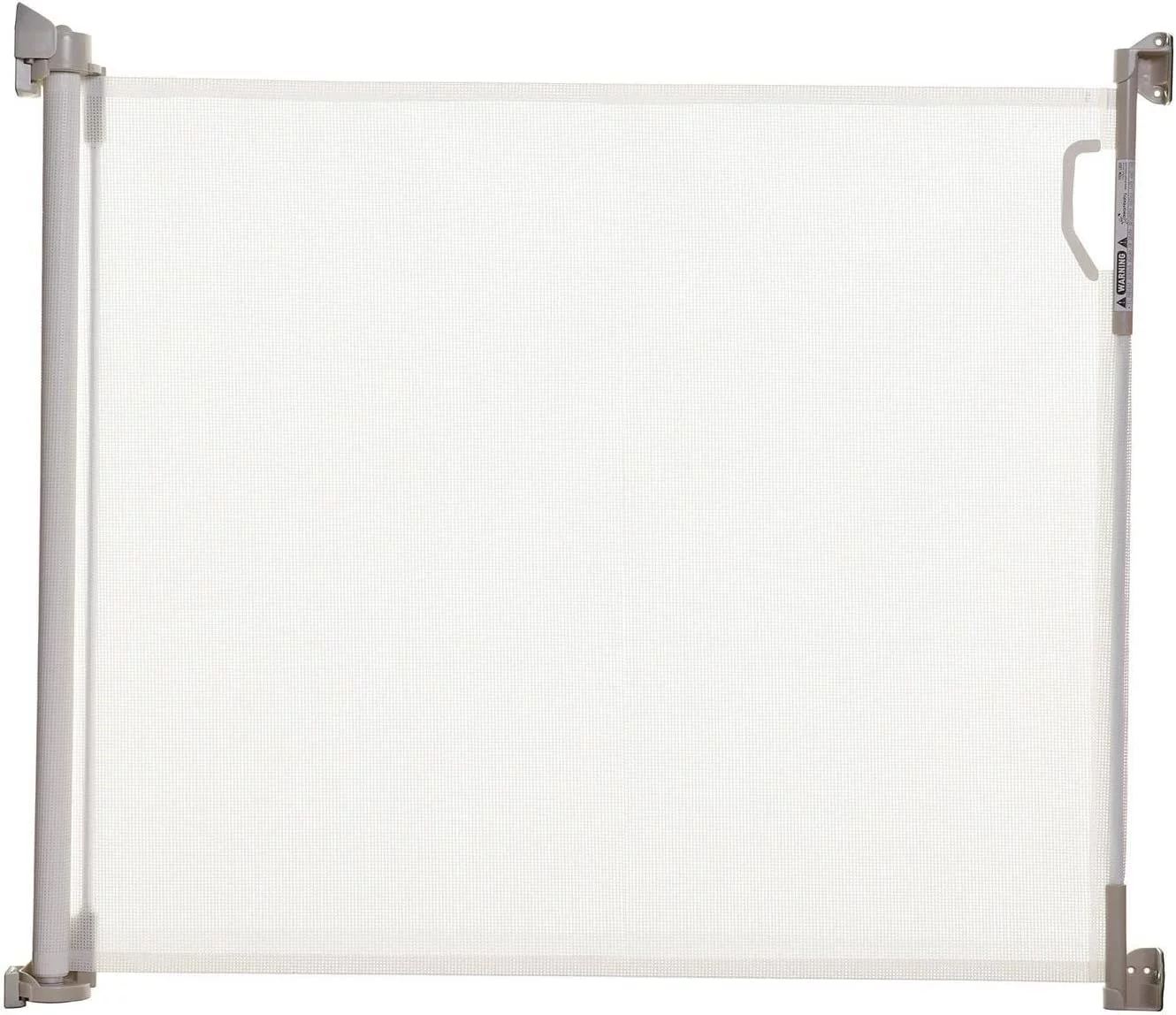 Outdoor Retractable Mesh Baby Gate, 2 Sets Of Hardware For Easy Relocation, 33” Tall And 55” Wide, For Doorways And Stairs - White