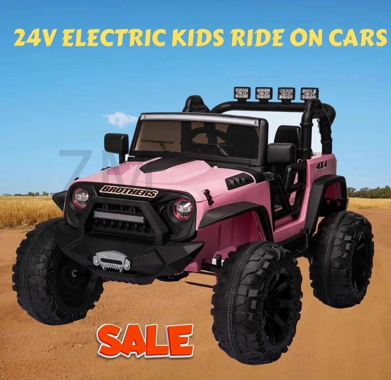24V Kids Ride on Truck Car Electric 2 Seater Toy Jeep with LED Lights
