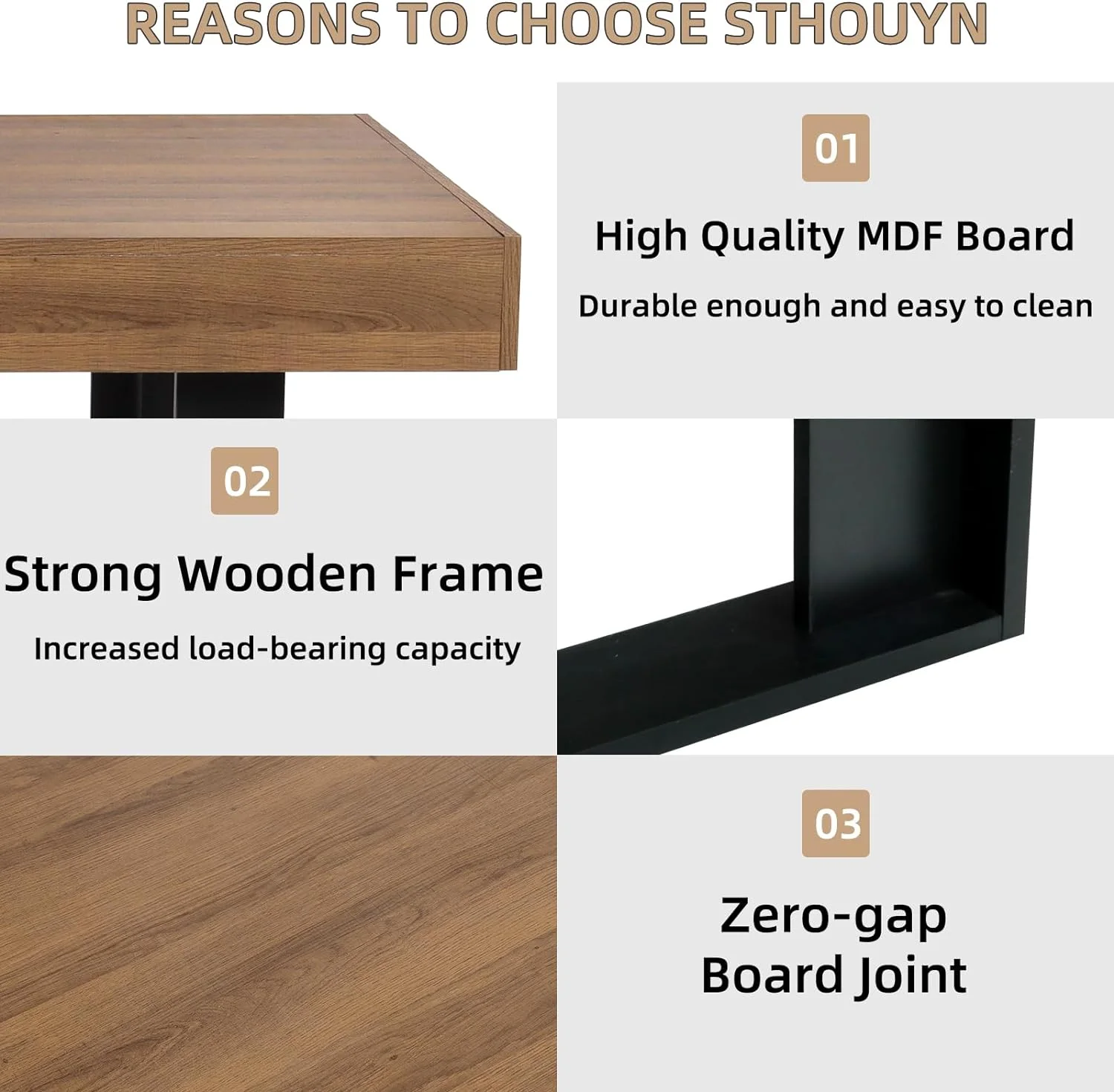 Coewske 63'' - 79'' Wooden Extendable Dining Table Modern Rustic Kitchen Expanding Table Walnut