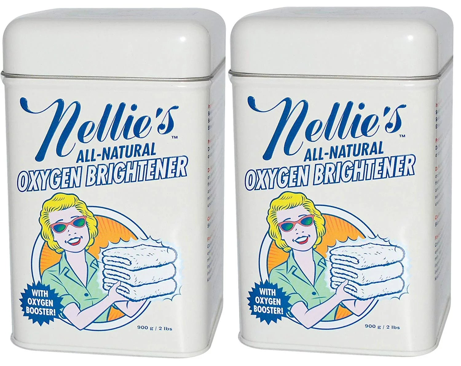 Nellie's - All-Natural Oxygen Brightener - Pack of (2) 2lb Tins (4lb total)