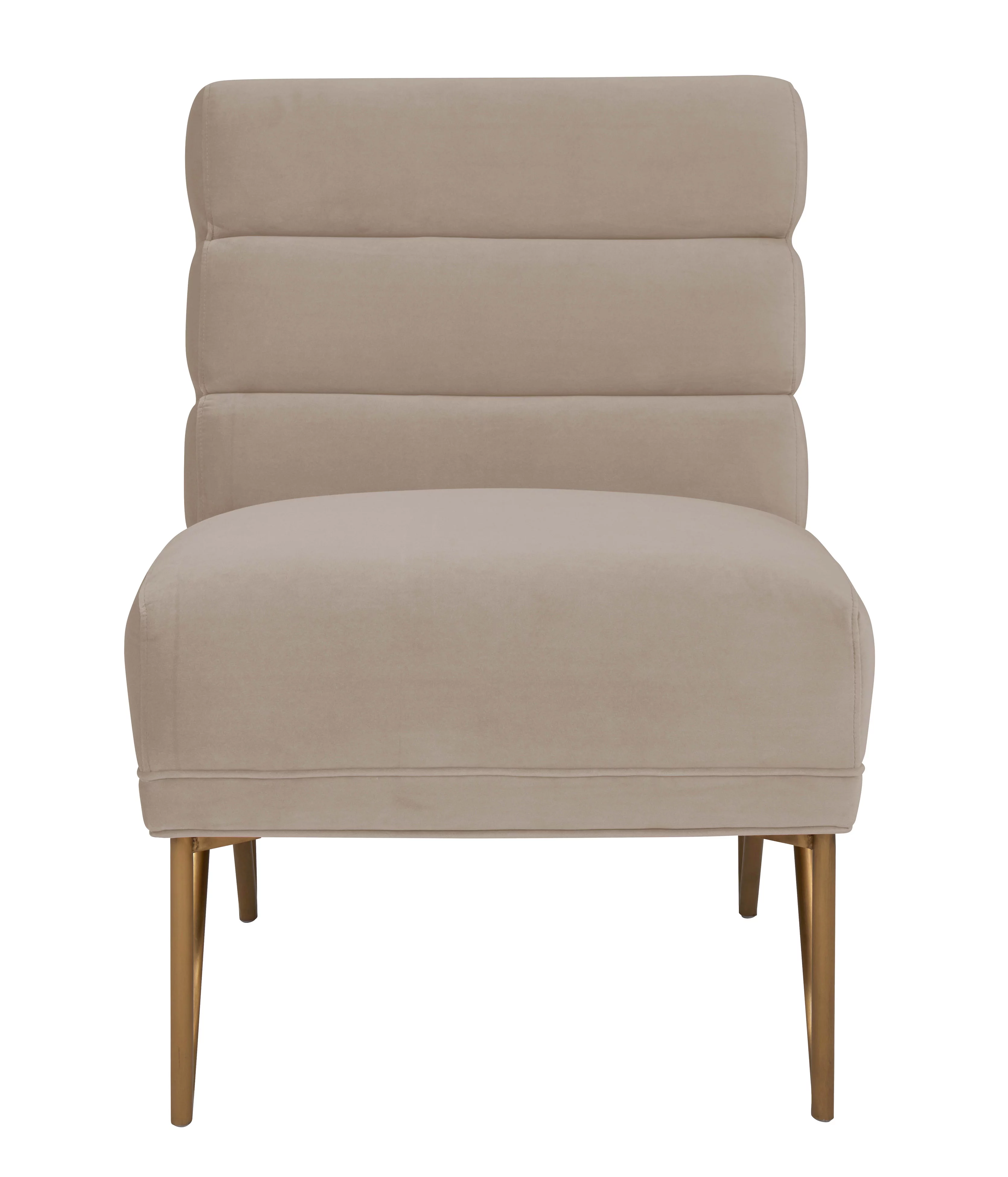 TOV Furniture Kelly Cream Velvet Chair with Gold Legs